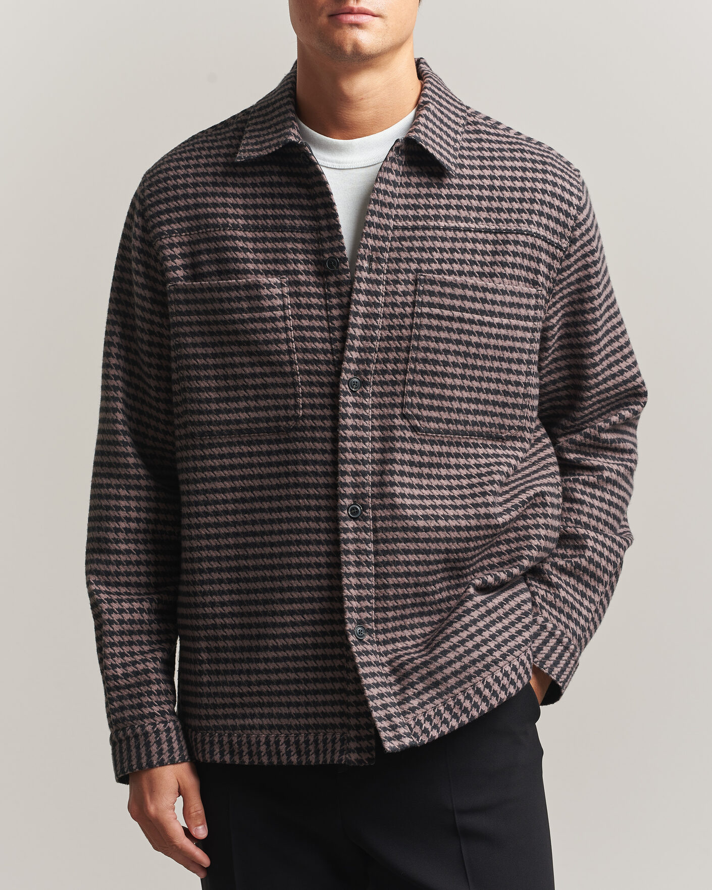Herren | Hemden | HUGO | Eniri Houndstooth Overshirt Copper Brown