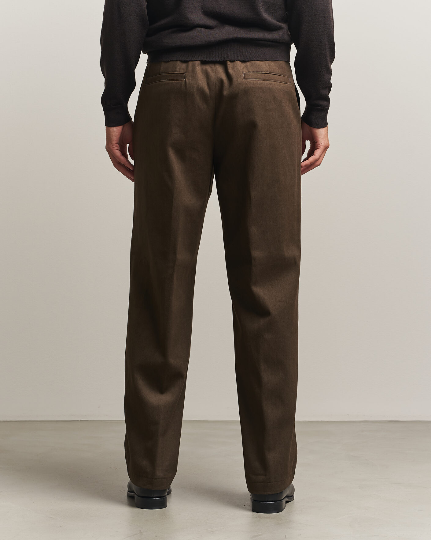 Herren | Hosen | BOSS CAMEL | Pave Brushed Cotton Pleated Trousers Open Green