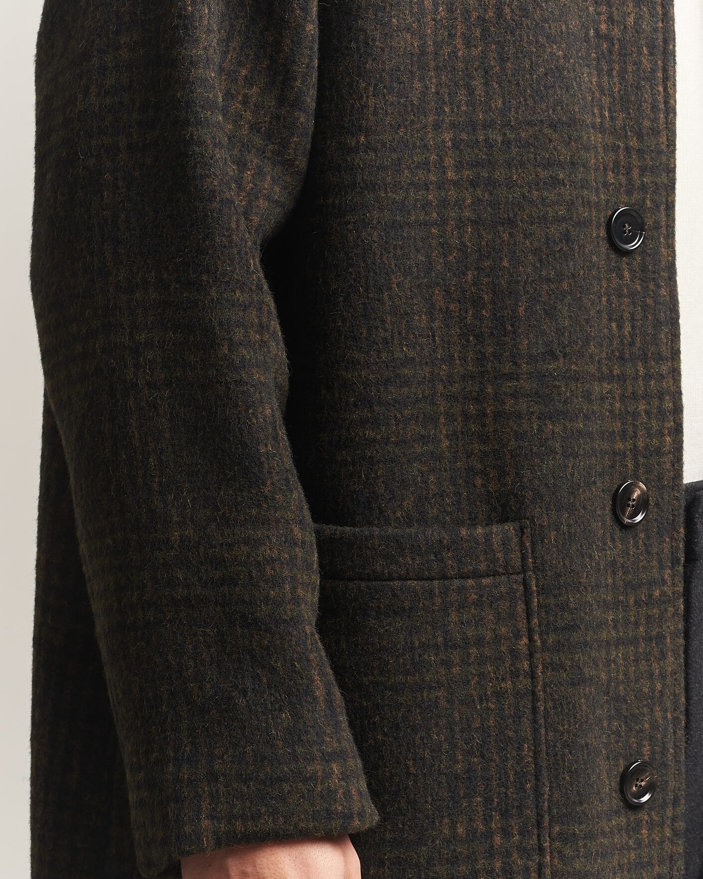 Herren | Jacken | BOSS CAMEL | Cohn Wool Checked Coat Open Green