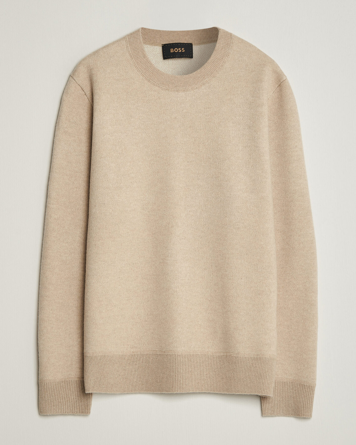 Herren | Pullover | BOSS CAMEL | Farrison Wool Knitted Sweater Light Beige
