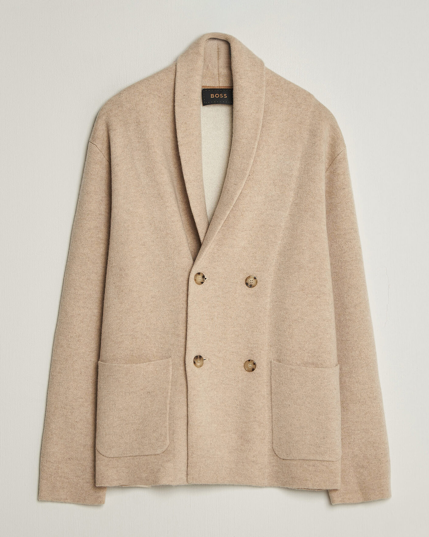 Herren | Pullover | BOSS CAMEL | Fenturo Wool Knitted Cardigan Light Beige