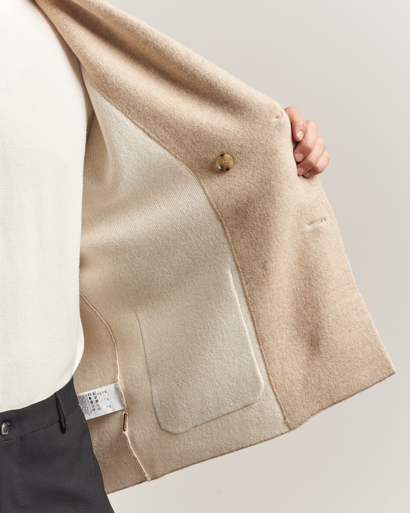 Herren | Pullover | BOSS CAMEL | Fenturo Wool Knitted Cardigan Light Beige