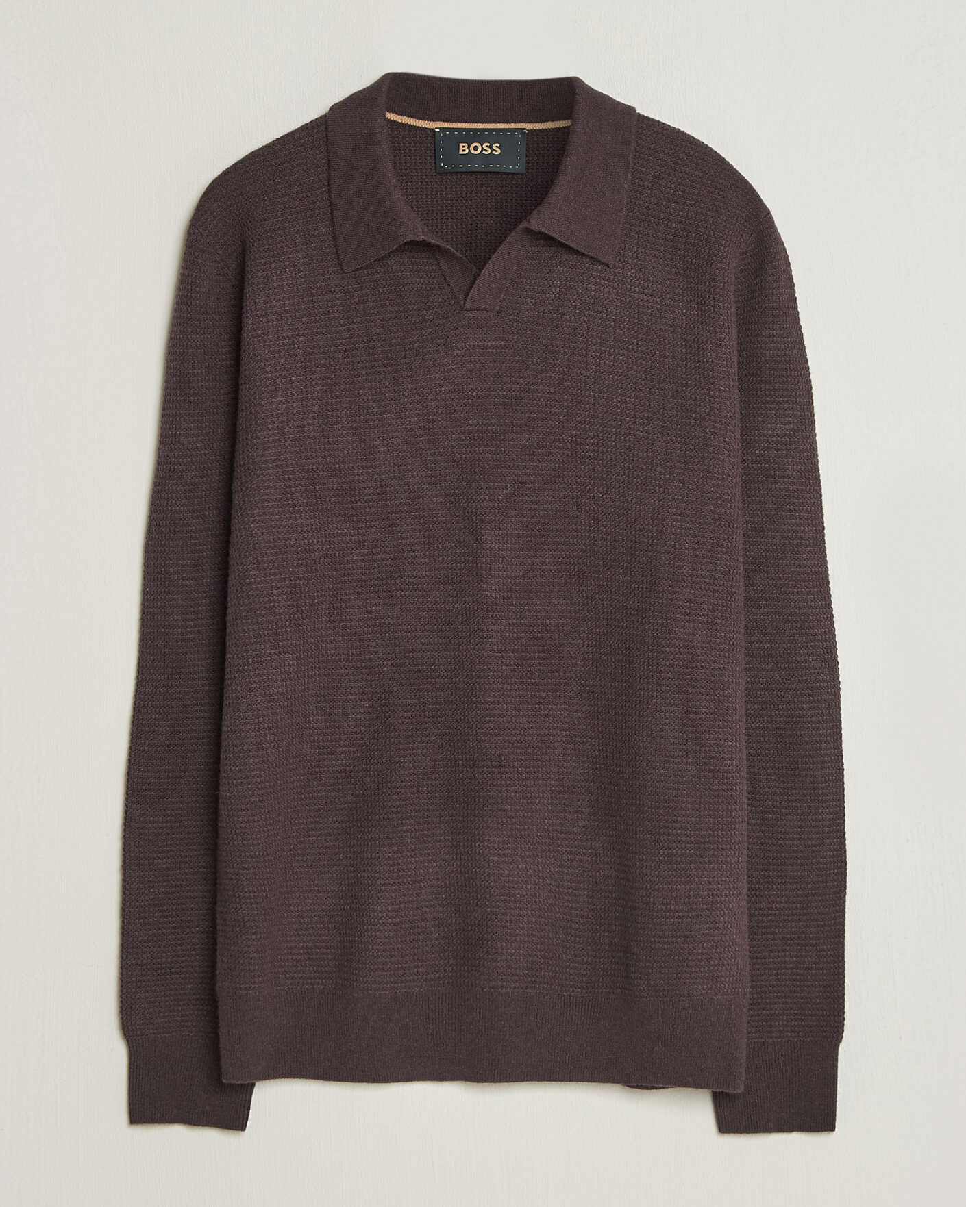 Herren | Pullover | BOSS CAMEL | Filo Wool Knitted Polo Open Brown