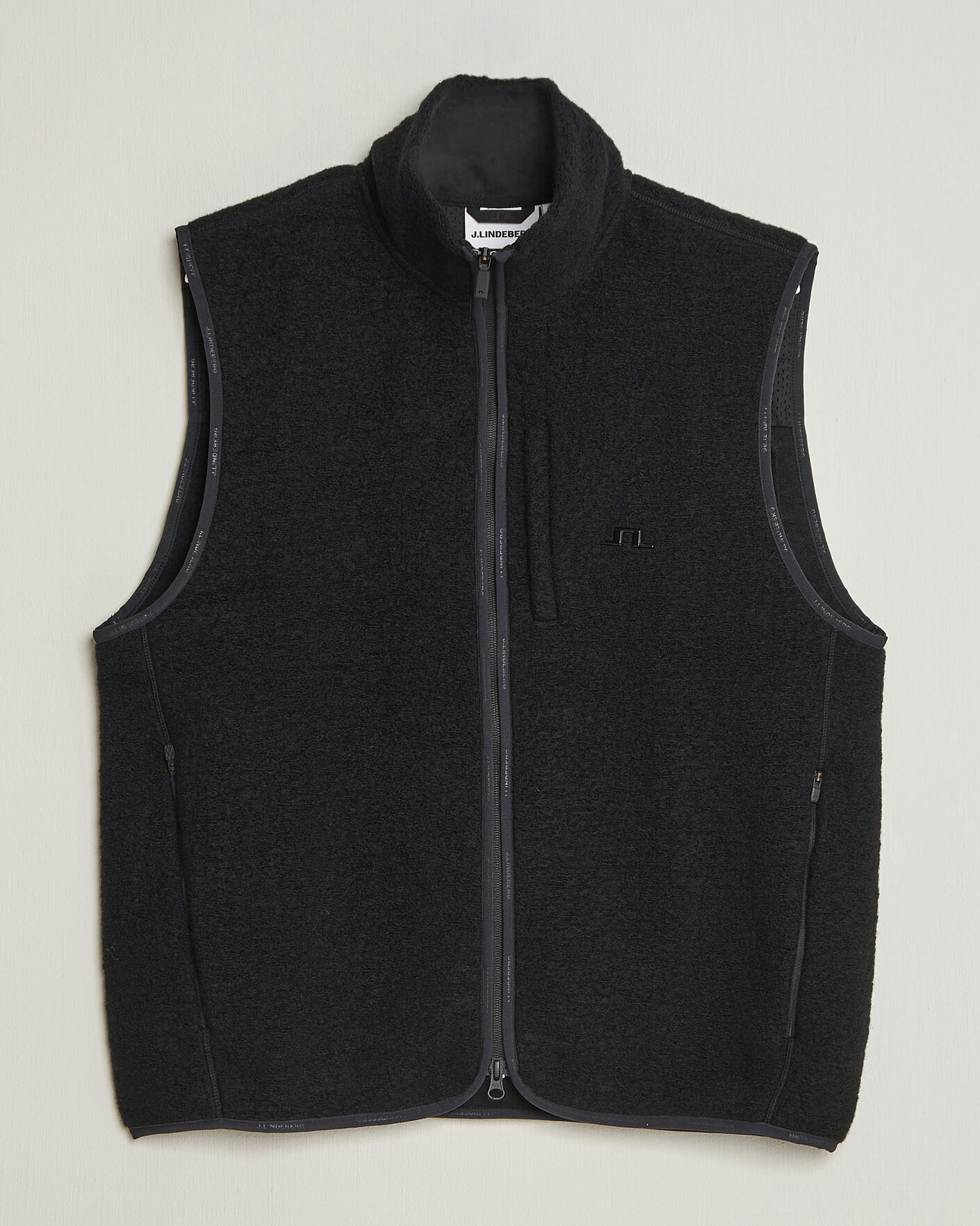 Herren | Westen | J.Lindeberg | Duncan Wool Fleece Vest Black