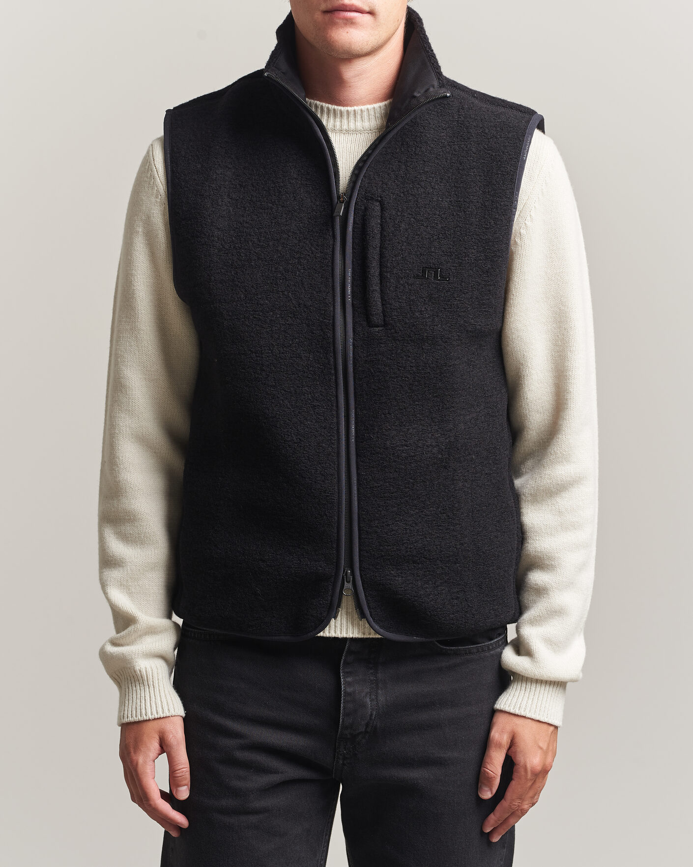 Herren | Westen | J.Lindeberg | Duncan Wool Fleece Vest Black