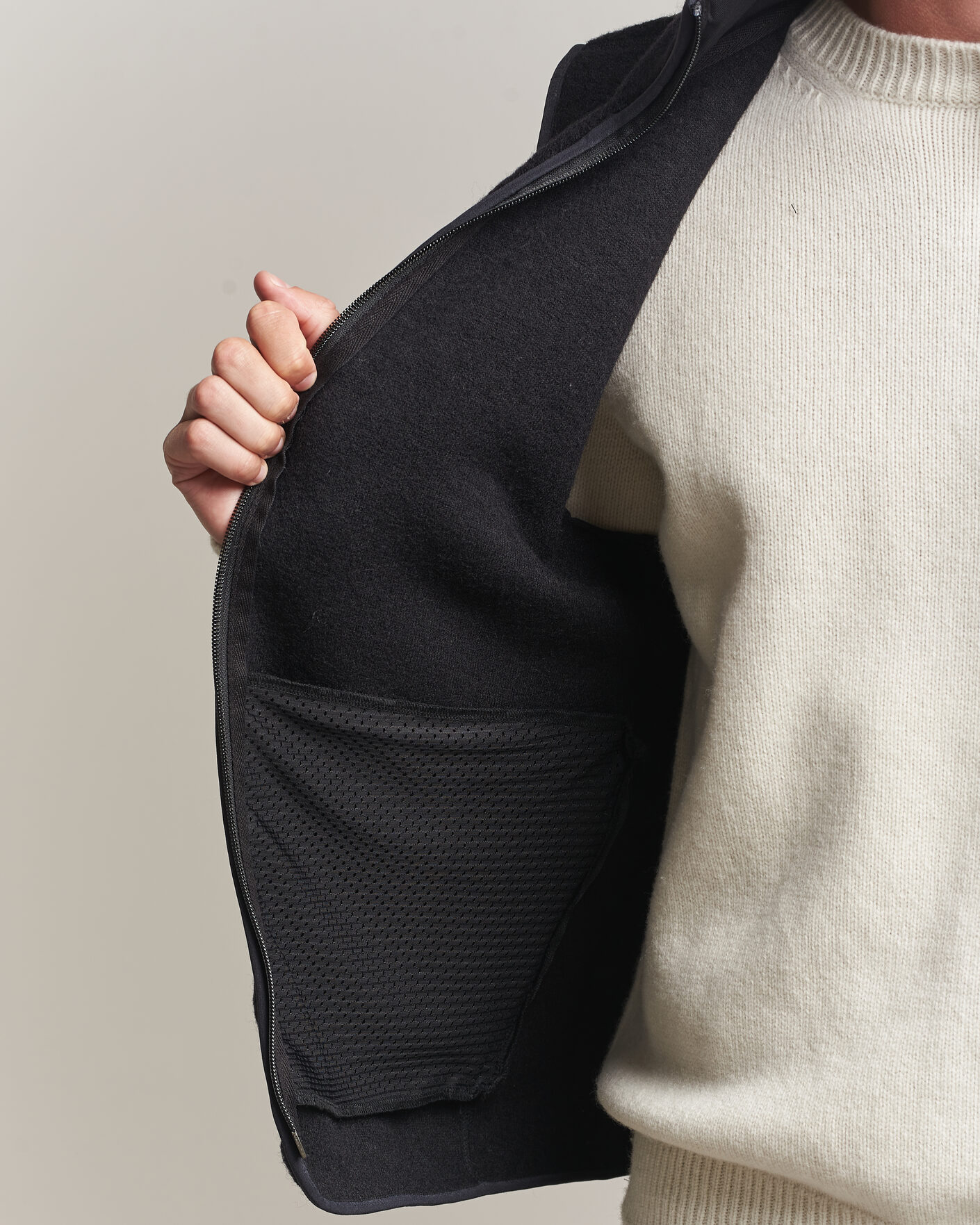 Herren | Westen | J.Lindeberg | Duncan Wool Fleece Vest Black