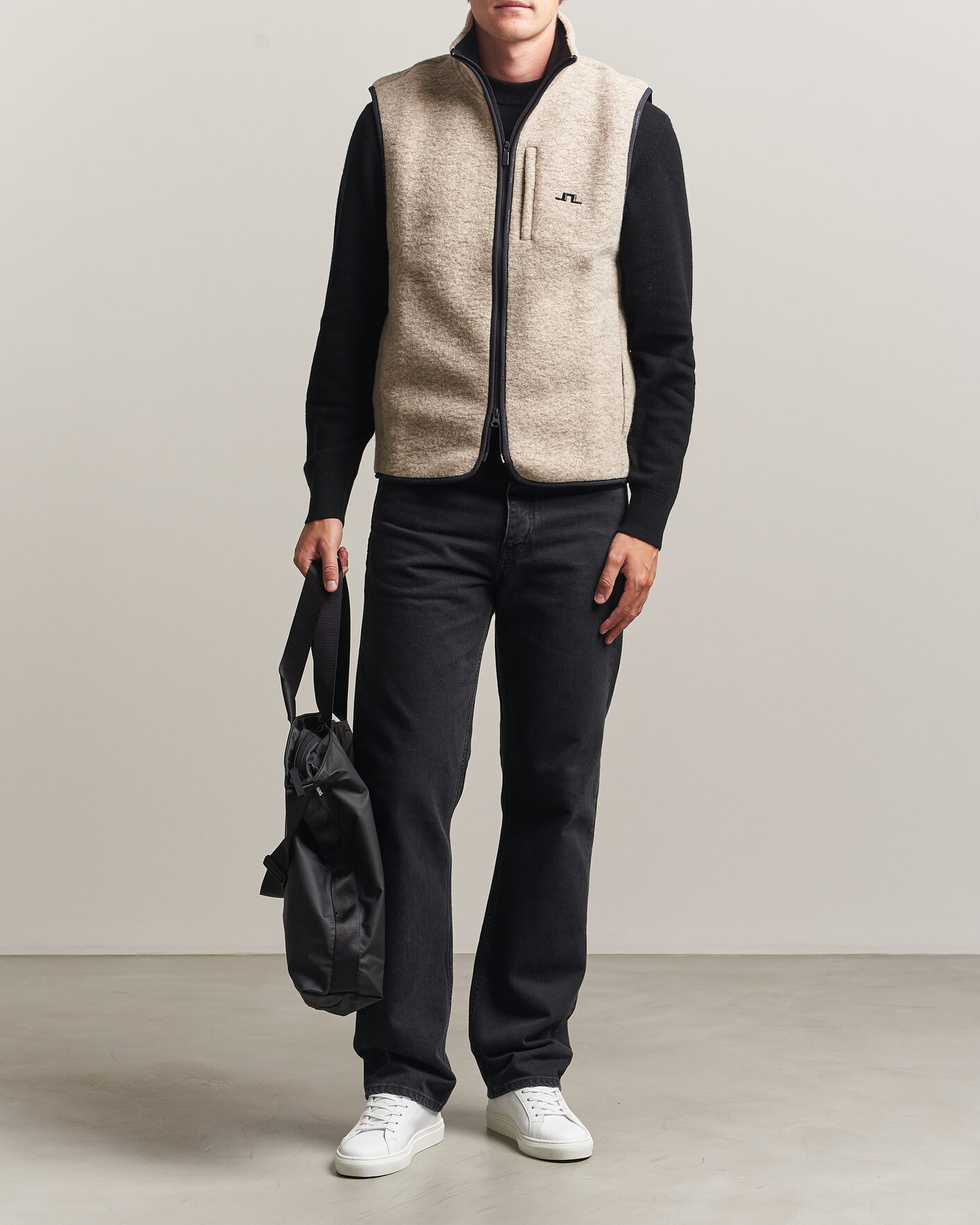 Herren | Westen | J.Lindeberg | Duncan Wool Fleece Vest Moonbeam