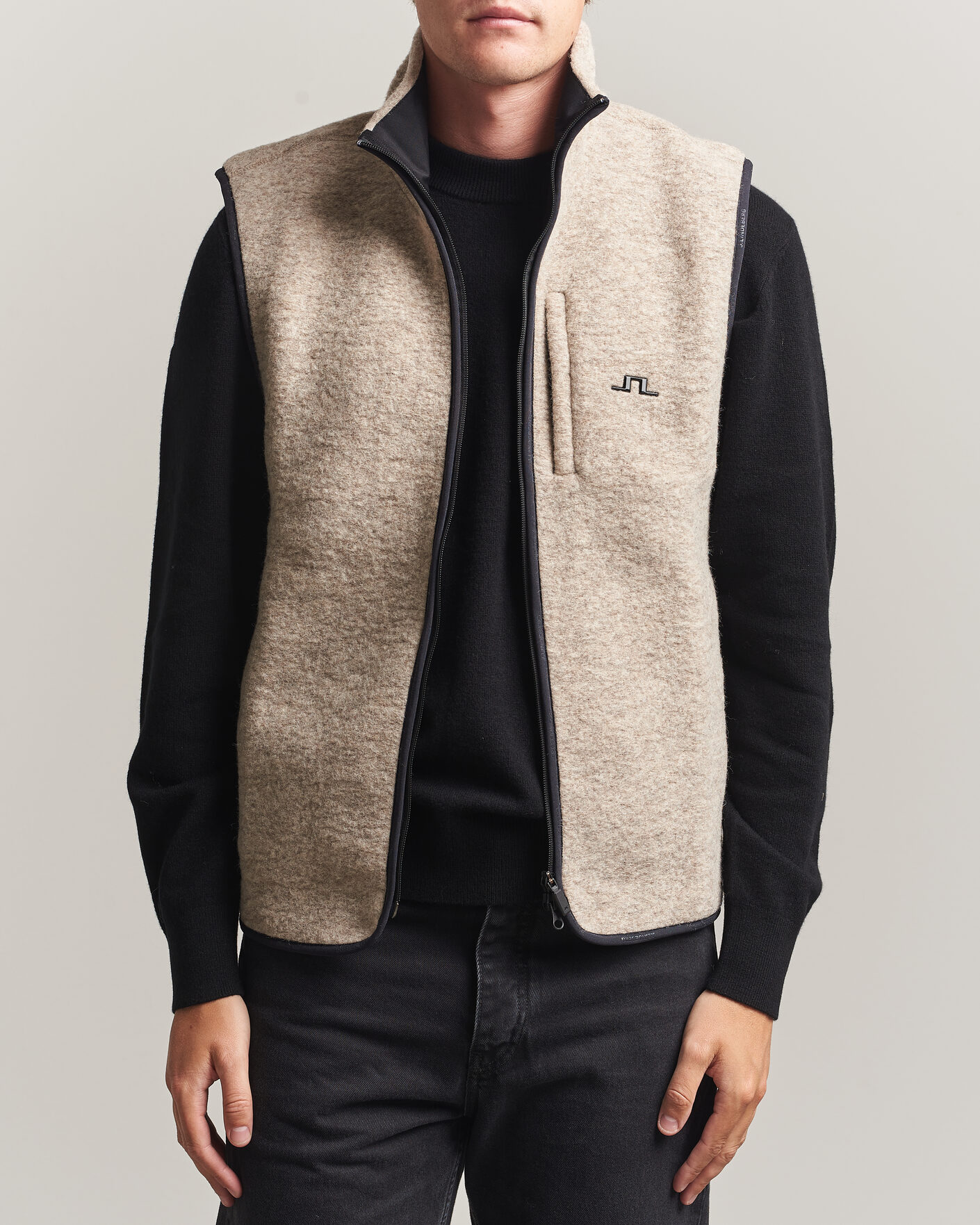 Herren | Westen | J.Lindeberg | Duncan Wool Fleece Vest Moonbeam