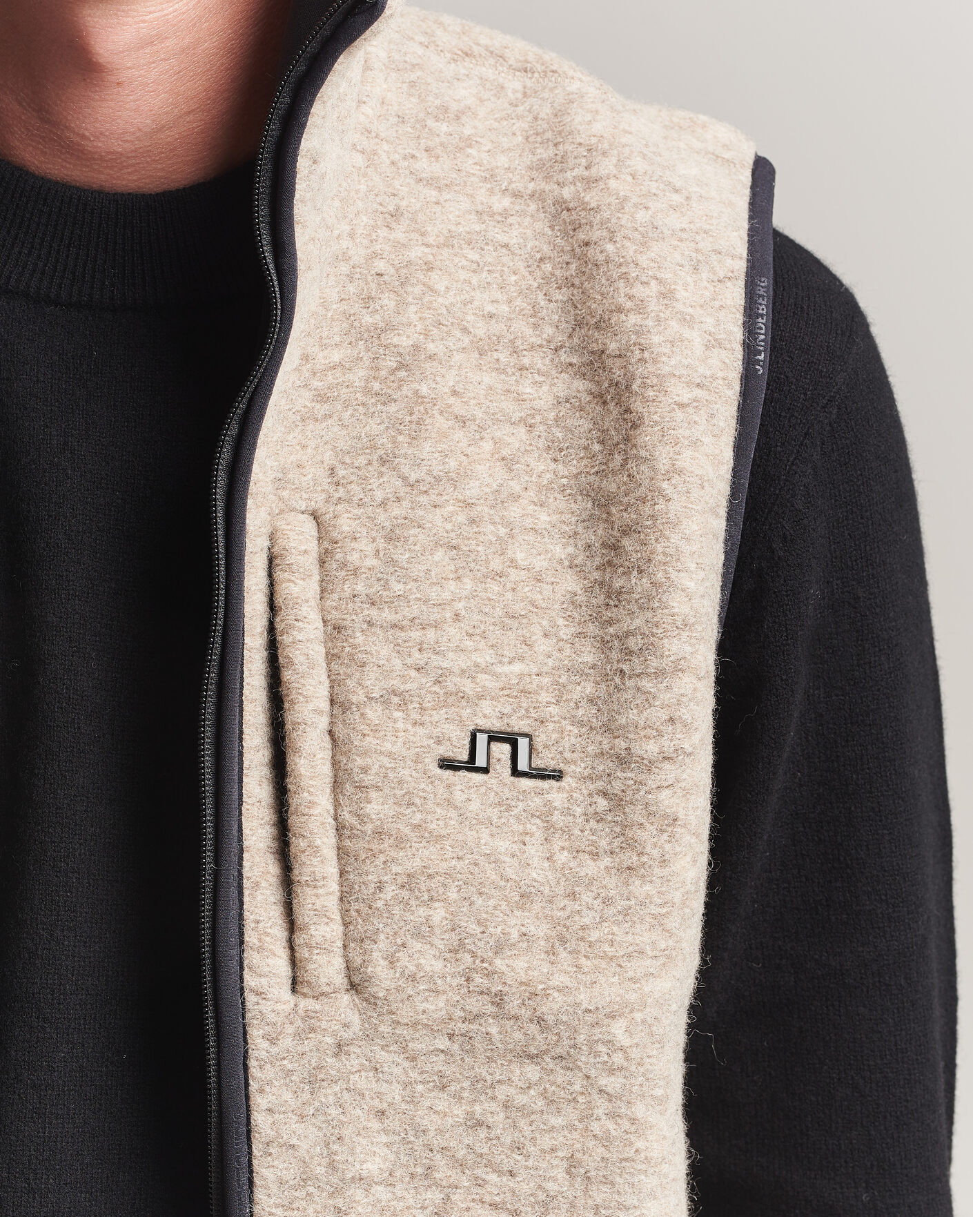 Herren | Westen | J.Lindeberg | Duncan Wool Fleece Vest Moonbeam