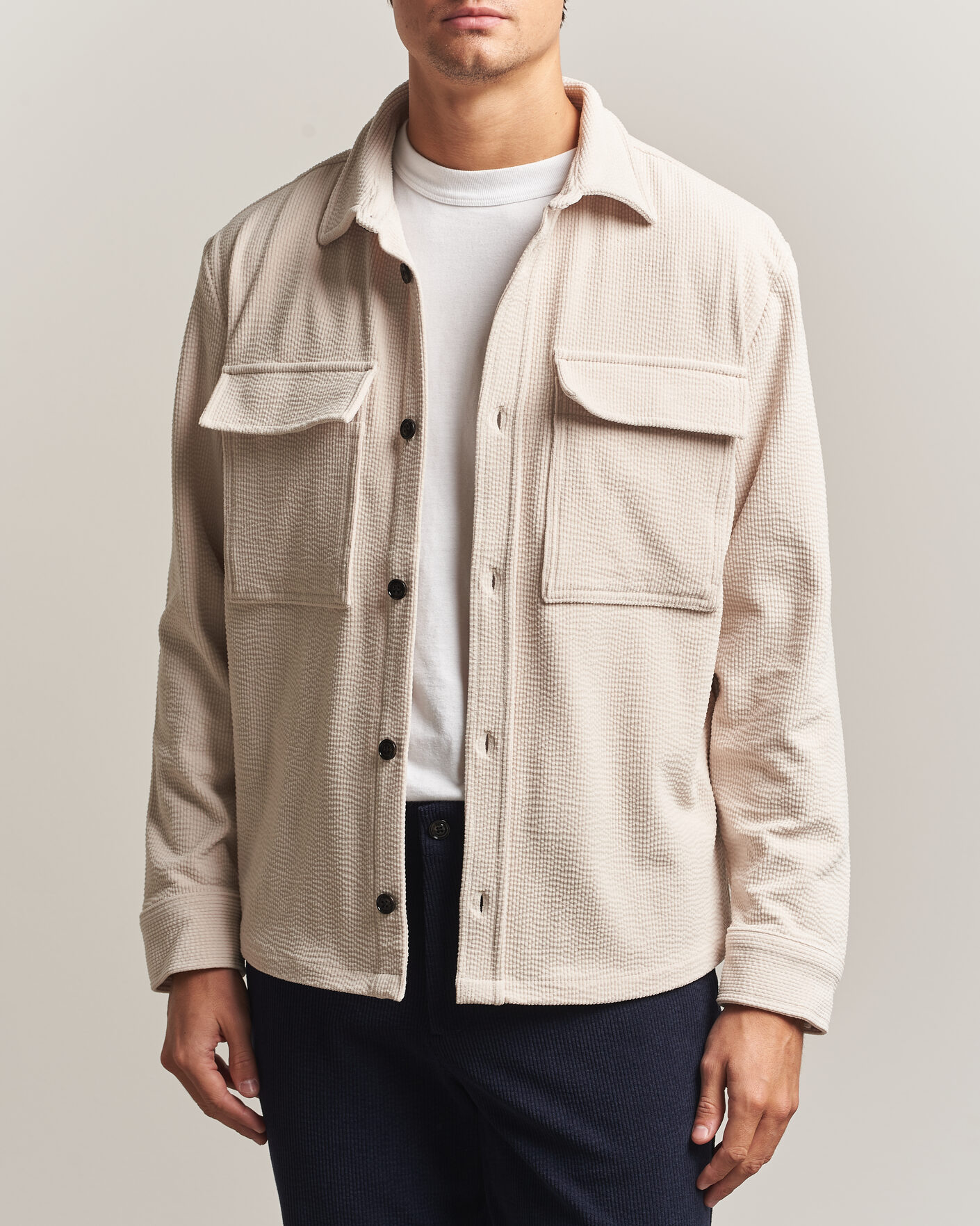 Herren | Hemden | J.Lindeberg | Finnigan Drape Cord Overshirt Moonbeam