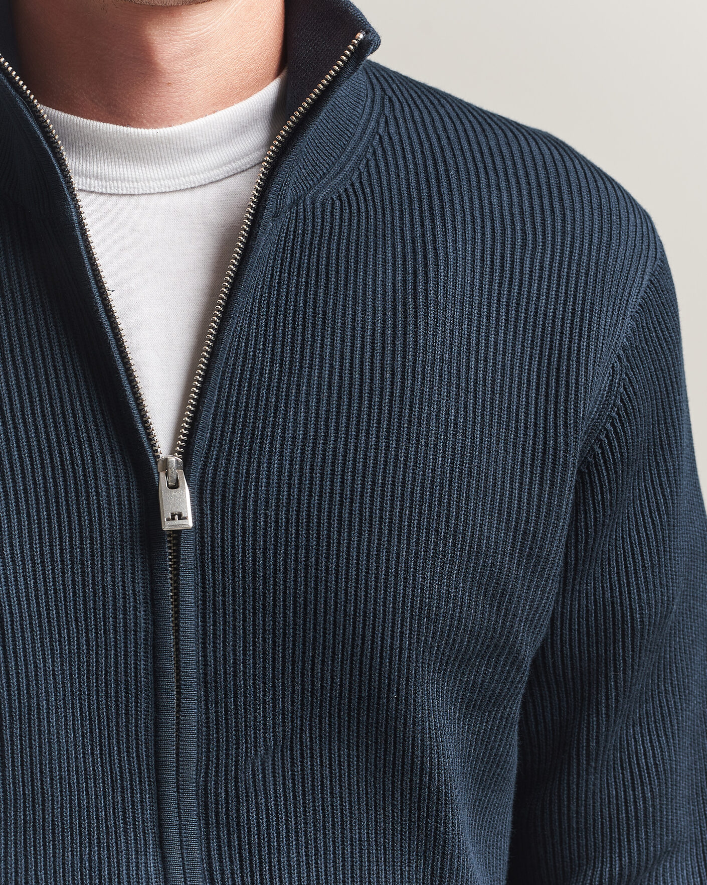 Herren | Pullover | J.Lindeberg | Alexis Cotton Full Zip JL Navy