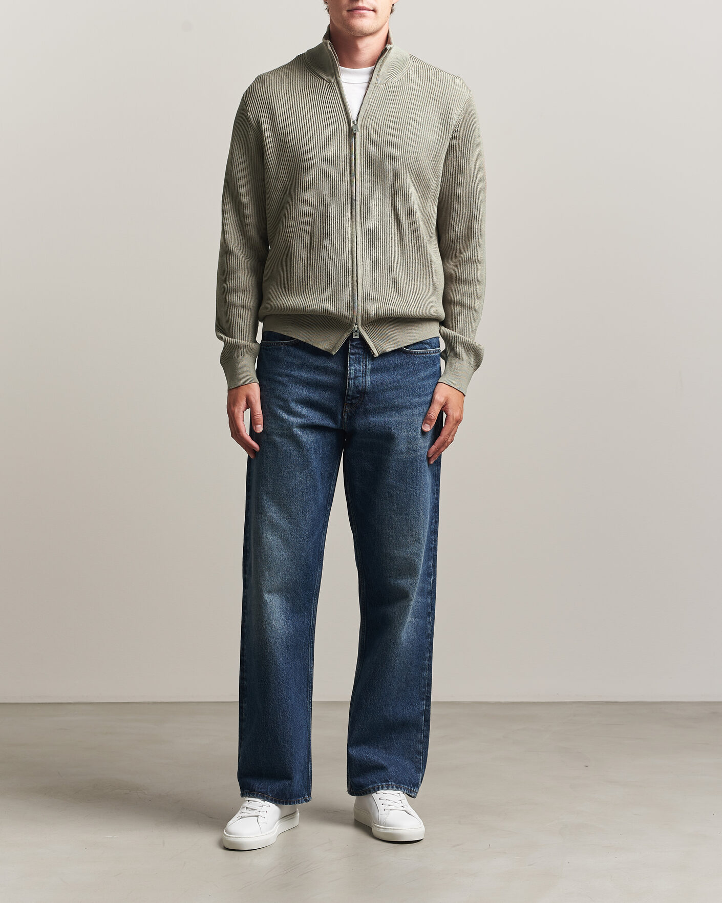 Herren | Pullover | J.Lindeberg | Alexis Cotton Full Zip Brindle