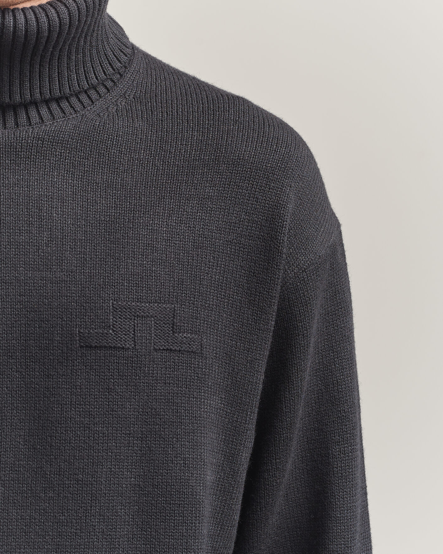 Herren | Pullover | J.Lindeberg | Eddy Wool/Cotton Knitted Turtleneck Black