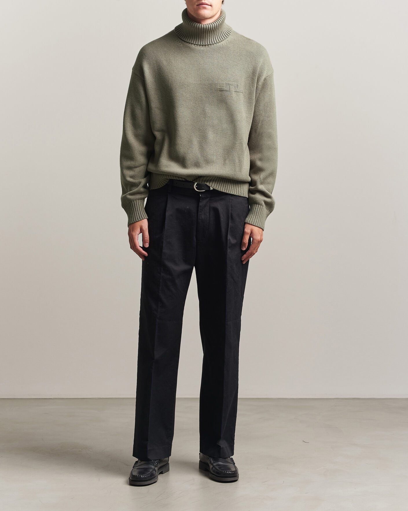 Herren | Pullover | J.Lindeberg | Eddy Wool/Cotton Knitted Turtleneck Brindle