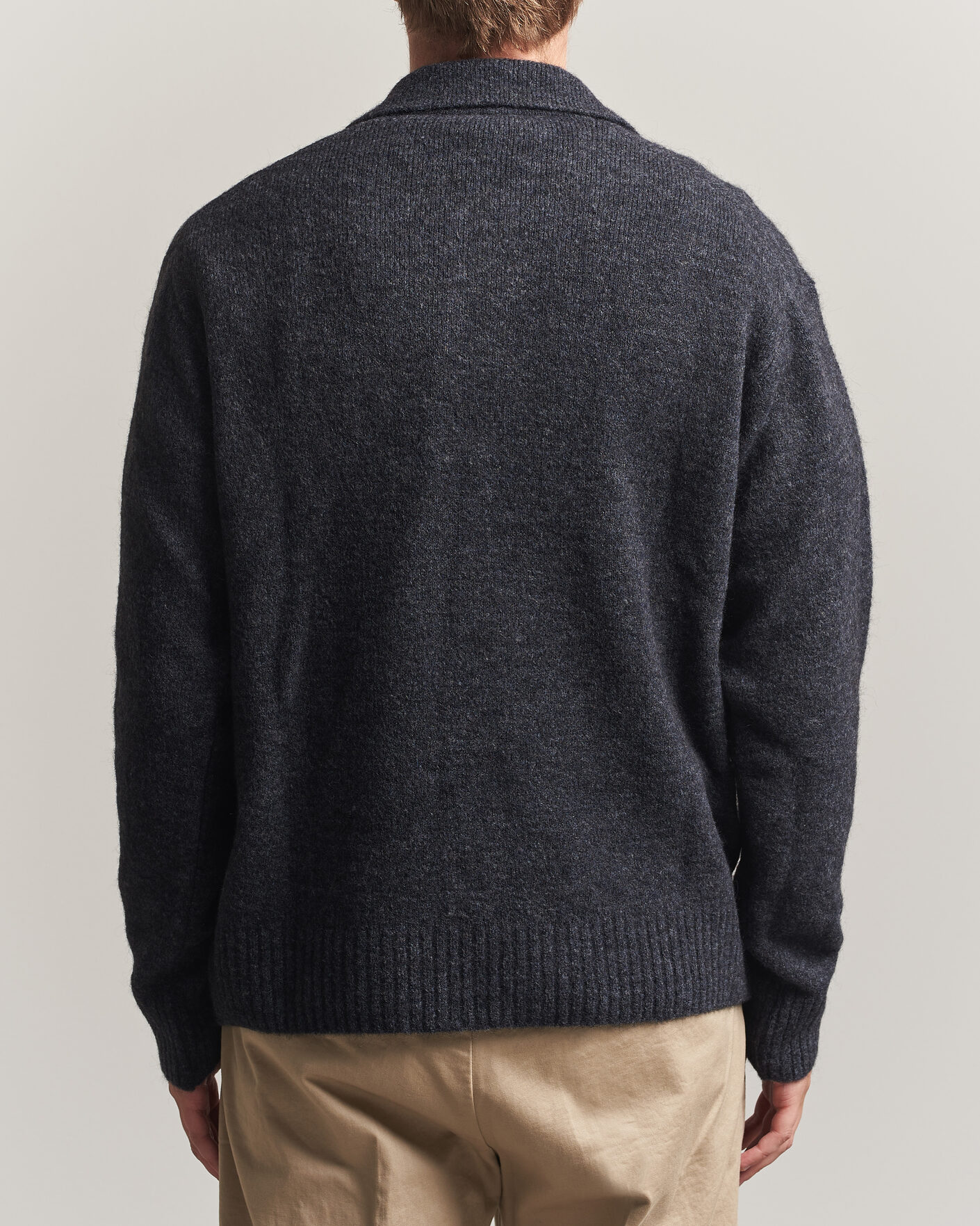 Herren | Pullover | Forét | Alpine Polo Knit Dark Grey Melange