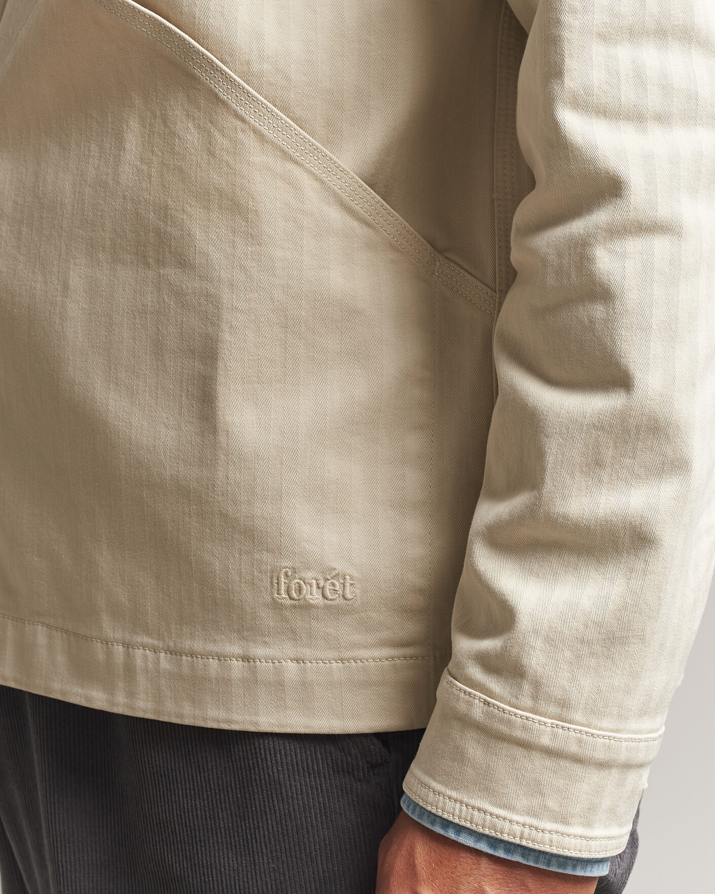 Herren | Hemden | Forét | Berry Herringbone Overshirt Oat