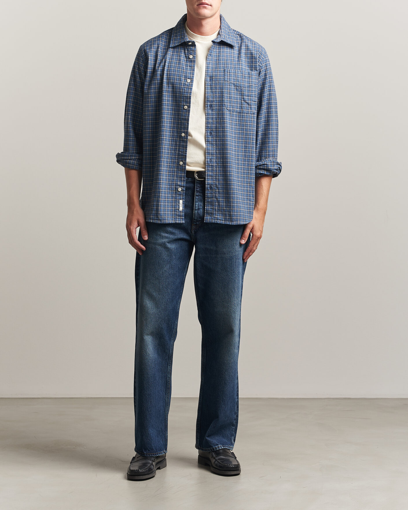 Herren | Hemden | Forét | Ridge Flannel Check Shirt Navy