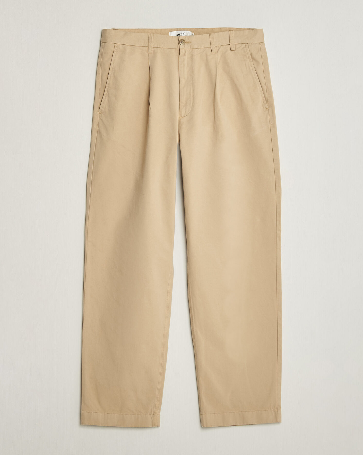 Herren | Hosen | Forét | Writer Relaxed Fit Pleated Pants Uniform Khaki