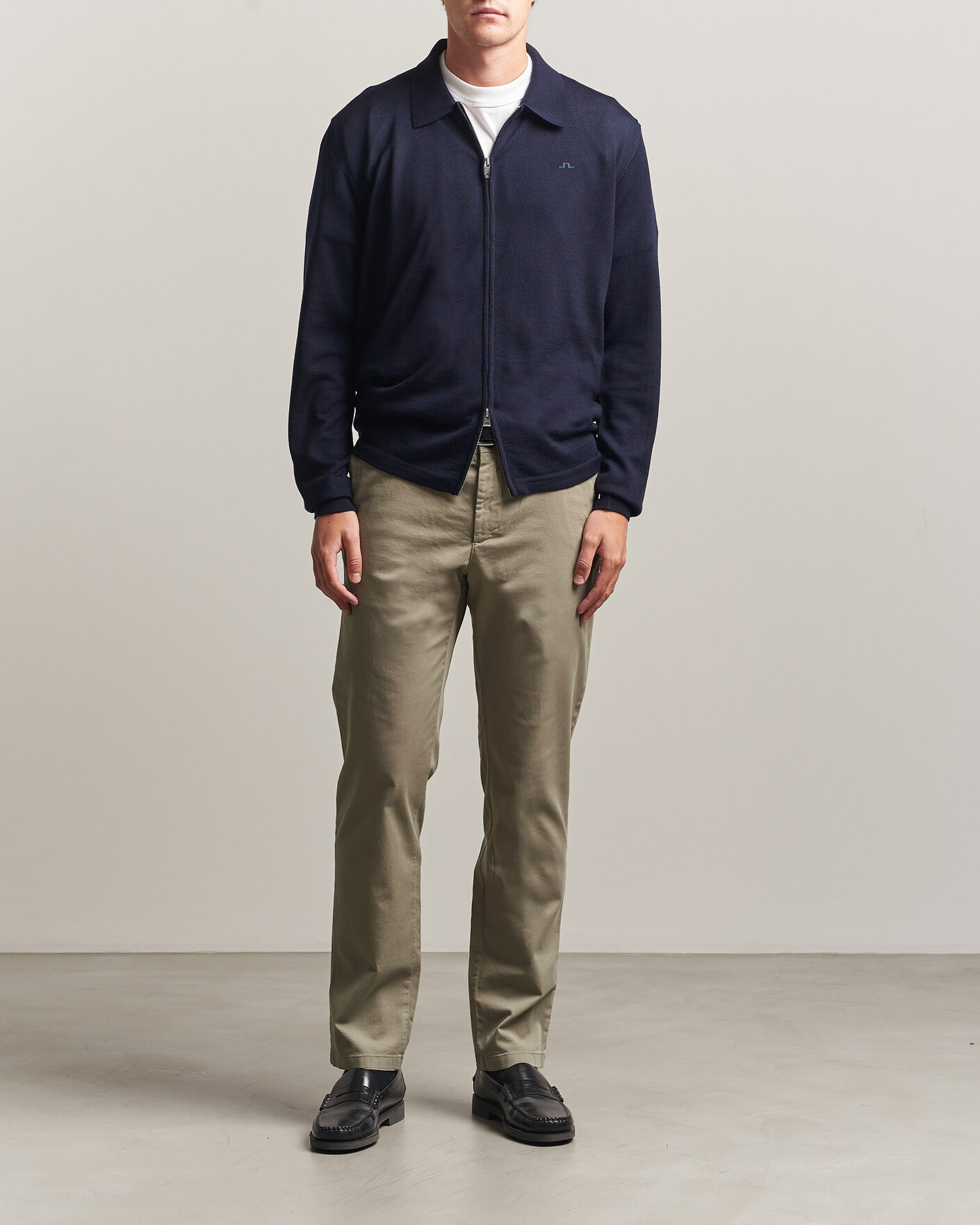 Herren | Pullover | J.Lindeberg | Kaleb Merino Full Zip JL Navy