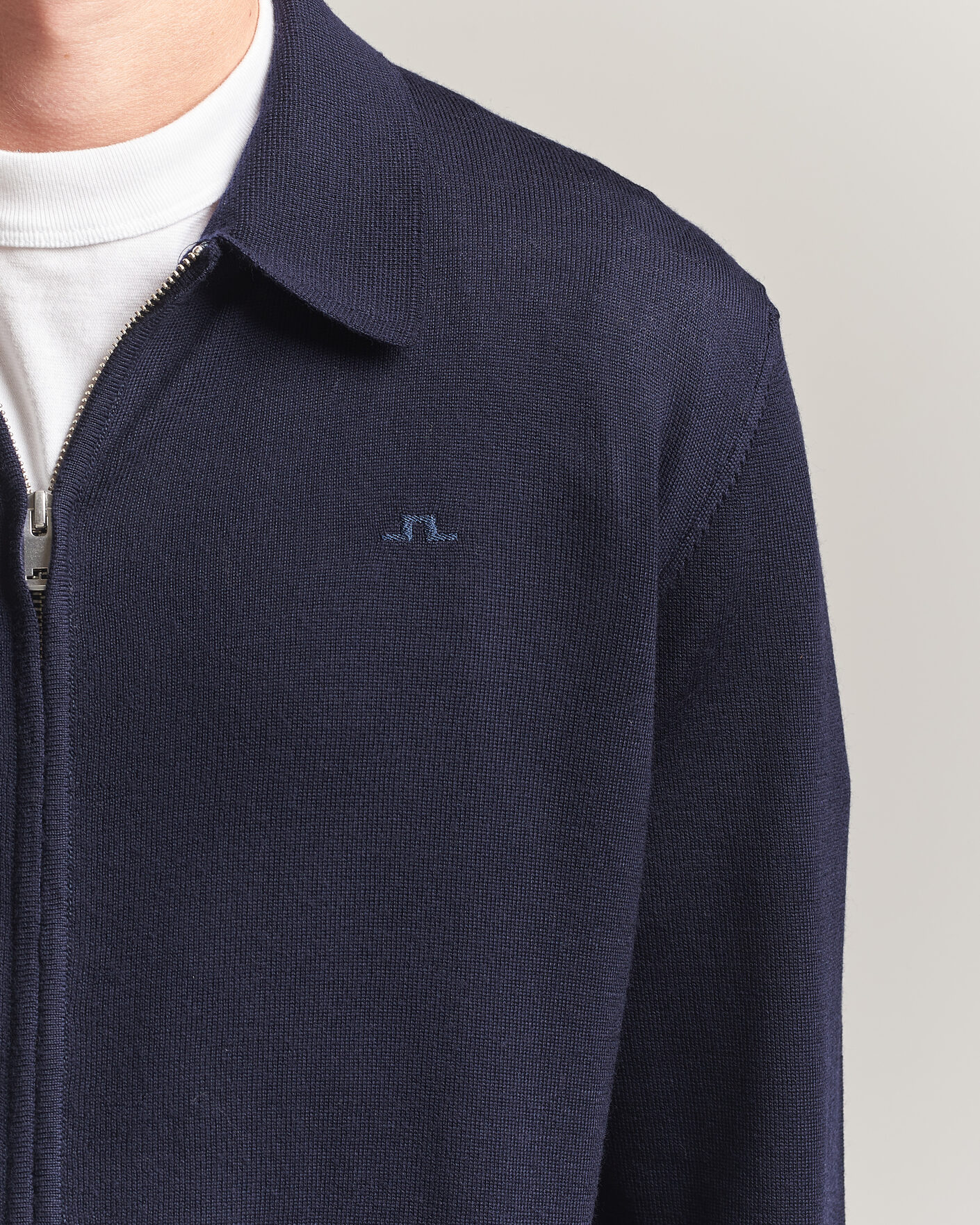 Herren | Pullover | J.Lindeberg | Kaleb Merino Full Zip JL Navy