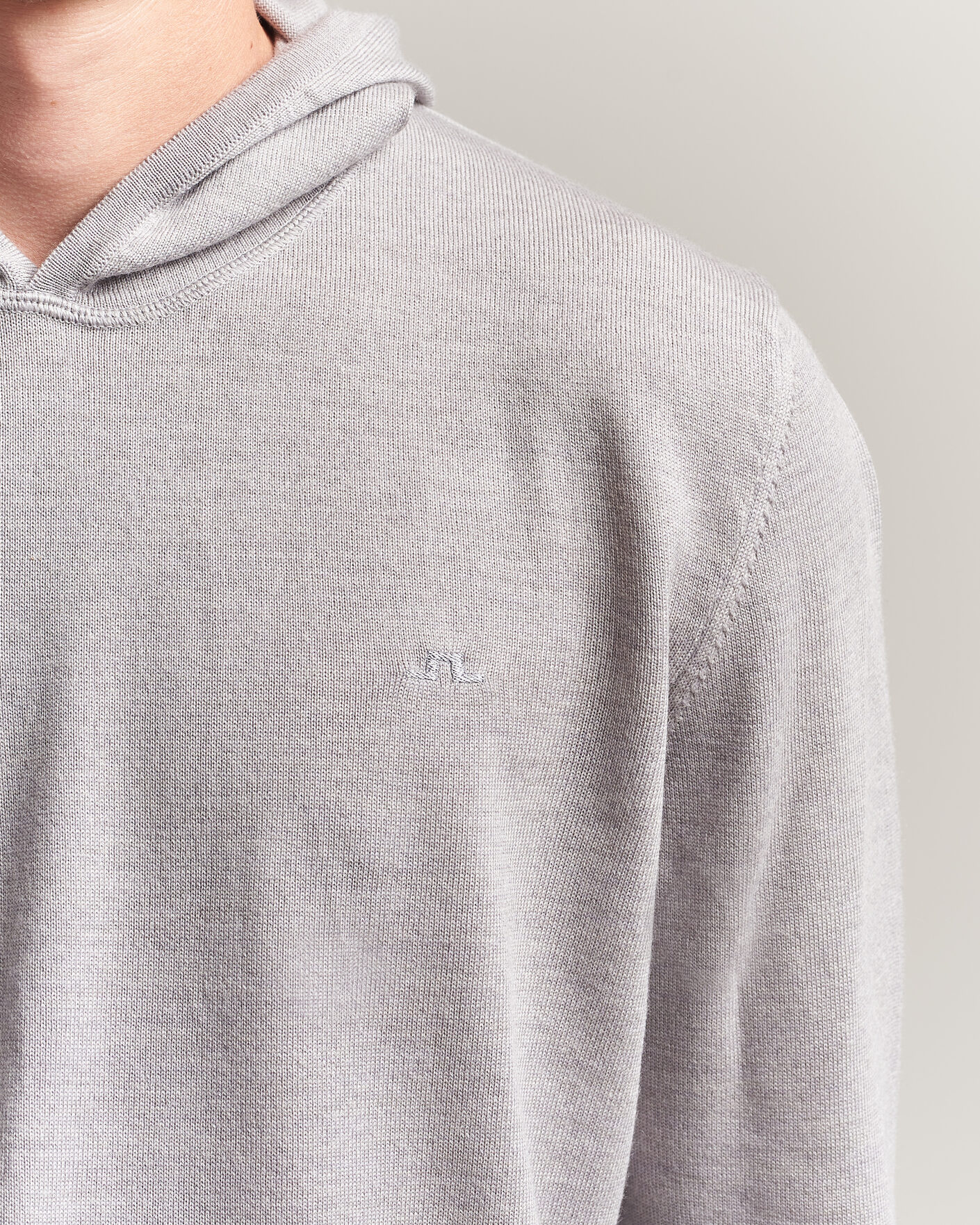 Herren | Pullover | J.Lindeberg | Karl Merino Hoodie Light Grey Melange