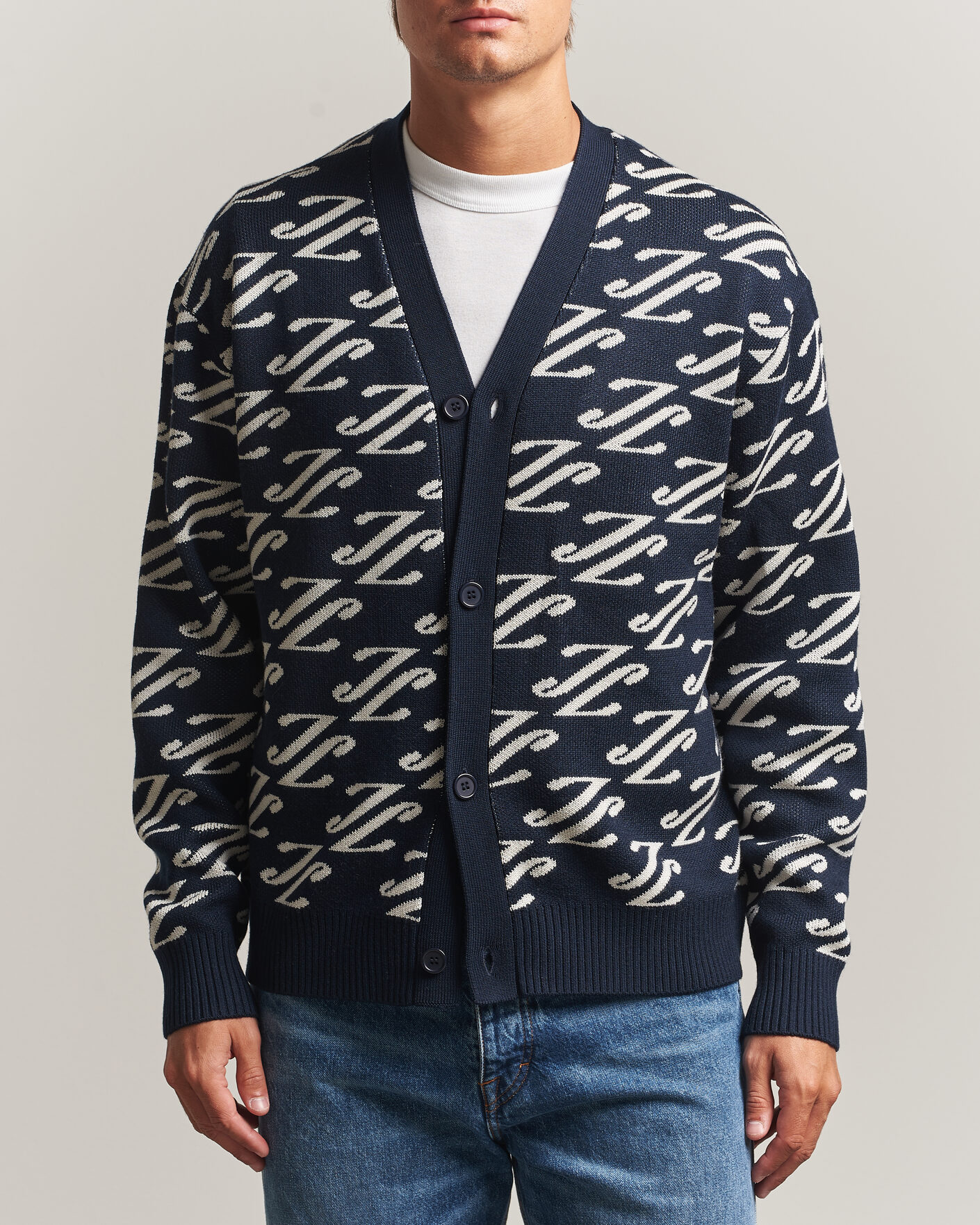 Herren | Pullover | J.Lindeberg | Denny Jacquard Cardigan JL Navy