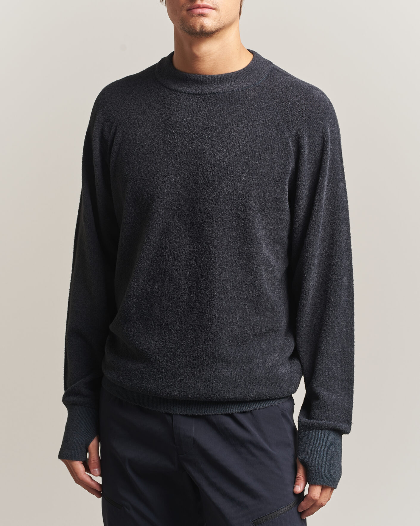 Herren | Pullover | Goldwin | Mesh Pile Crew Neck Wolf Gray