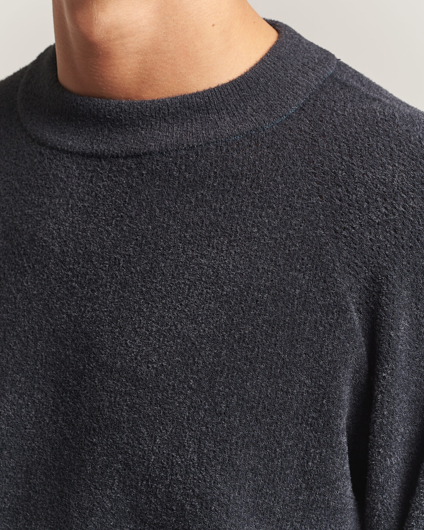 Herren | Pullover | Goldwin | Mesh Pile Crew Neck Wolf Gray