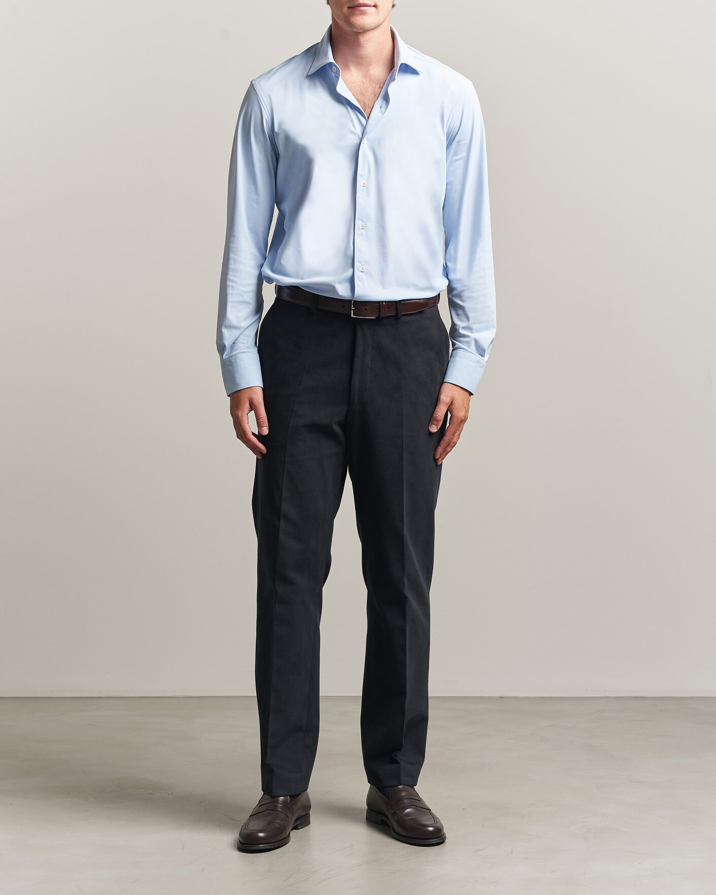 Herren | Hemden | Grigio | Jersey Shirt Light Blue
