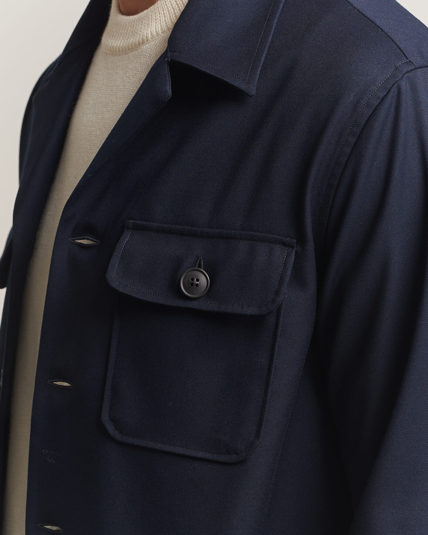 Herren | Hemden | Grigio | Twill Overshirt Navy