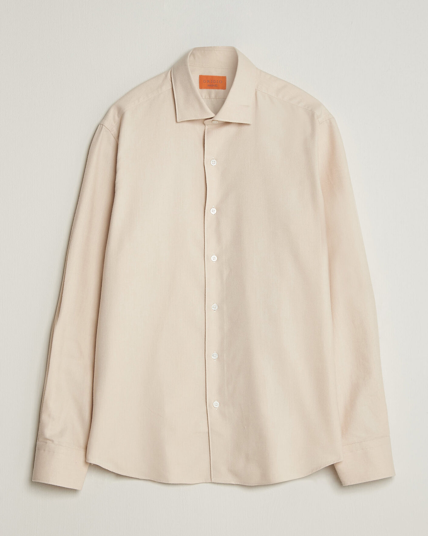 Herren | Hemden | Grigio | Washed Flannel Shirt Off White