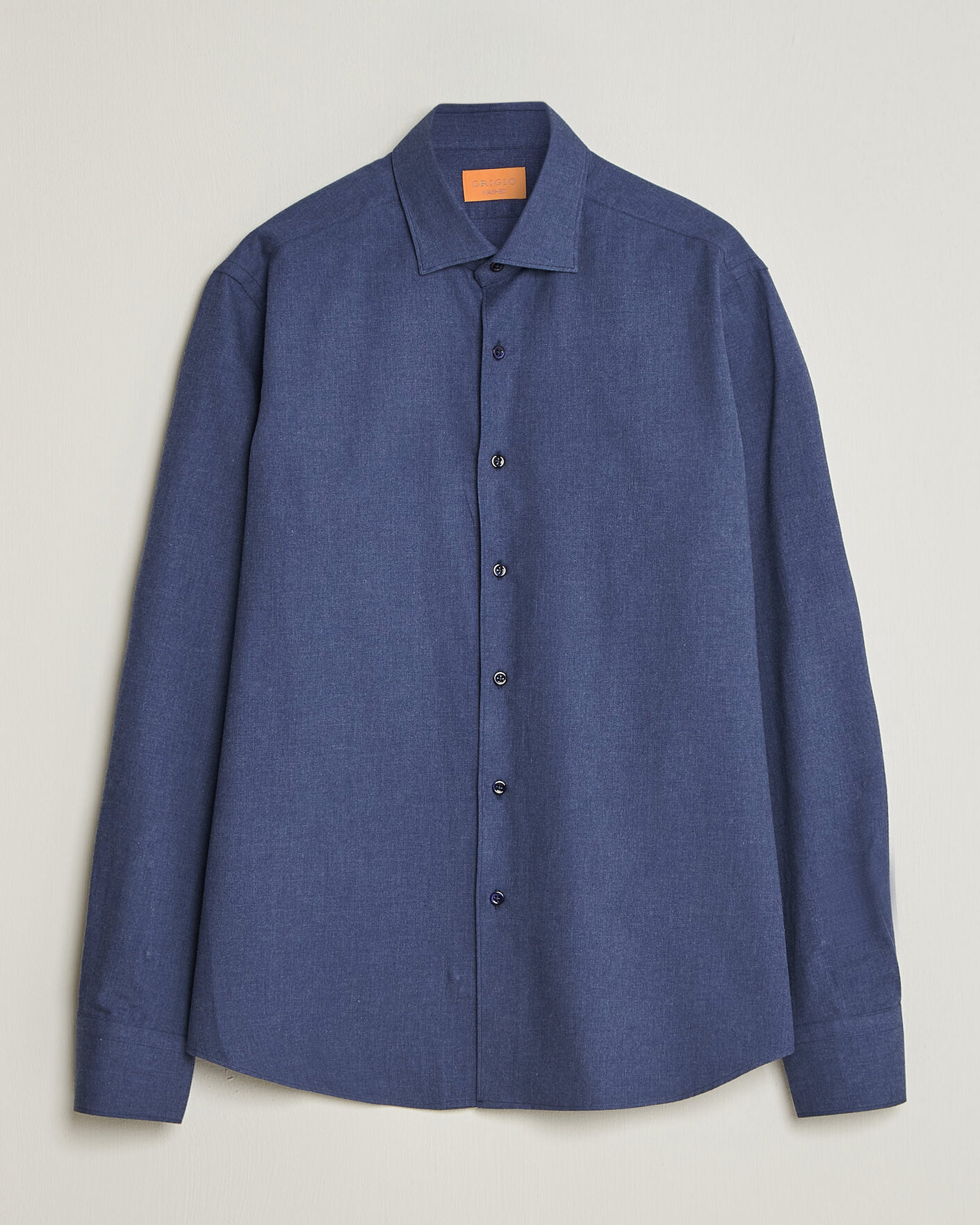 Herren | Hemden | Grigio | Washed Flannel Shirt Navy