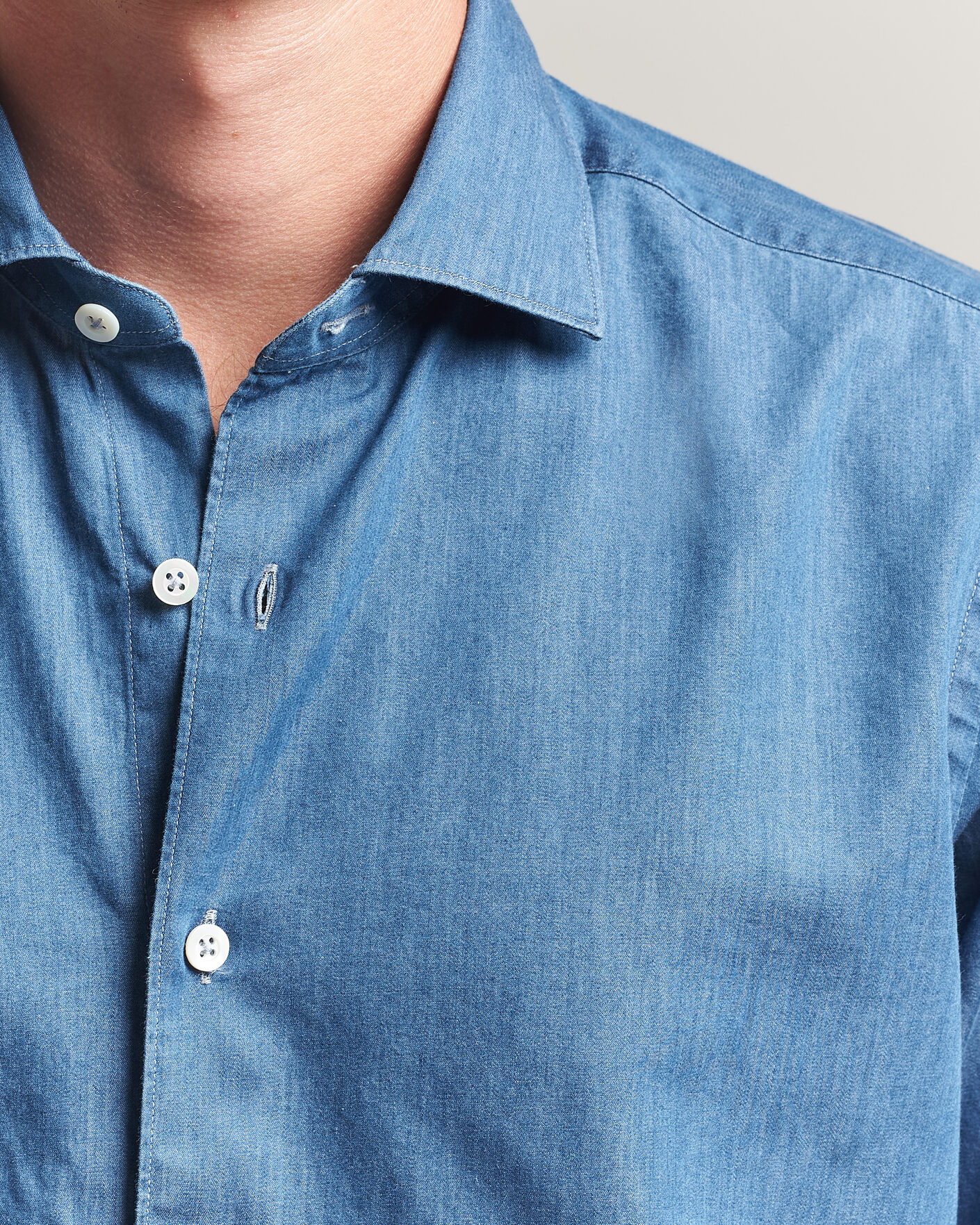 Herren | Hemden | Grigio | Denim Shirt Light Blue