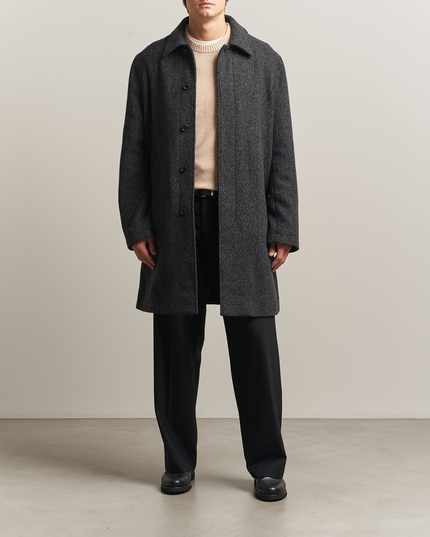 Herren | Jacken | PS Paul Smith | Wool Herringbone Coat Black
