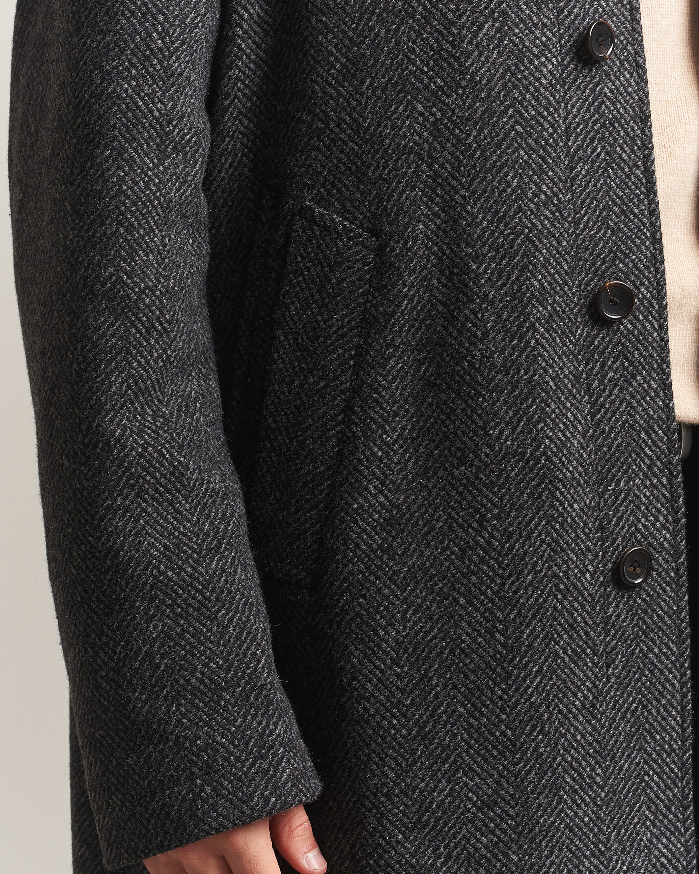 Herren | Jacken | PS Paul Smith | Wool Herringbone Coat Black