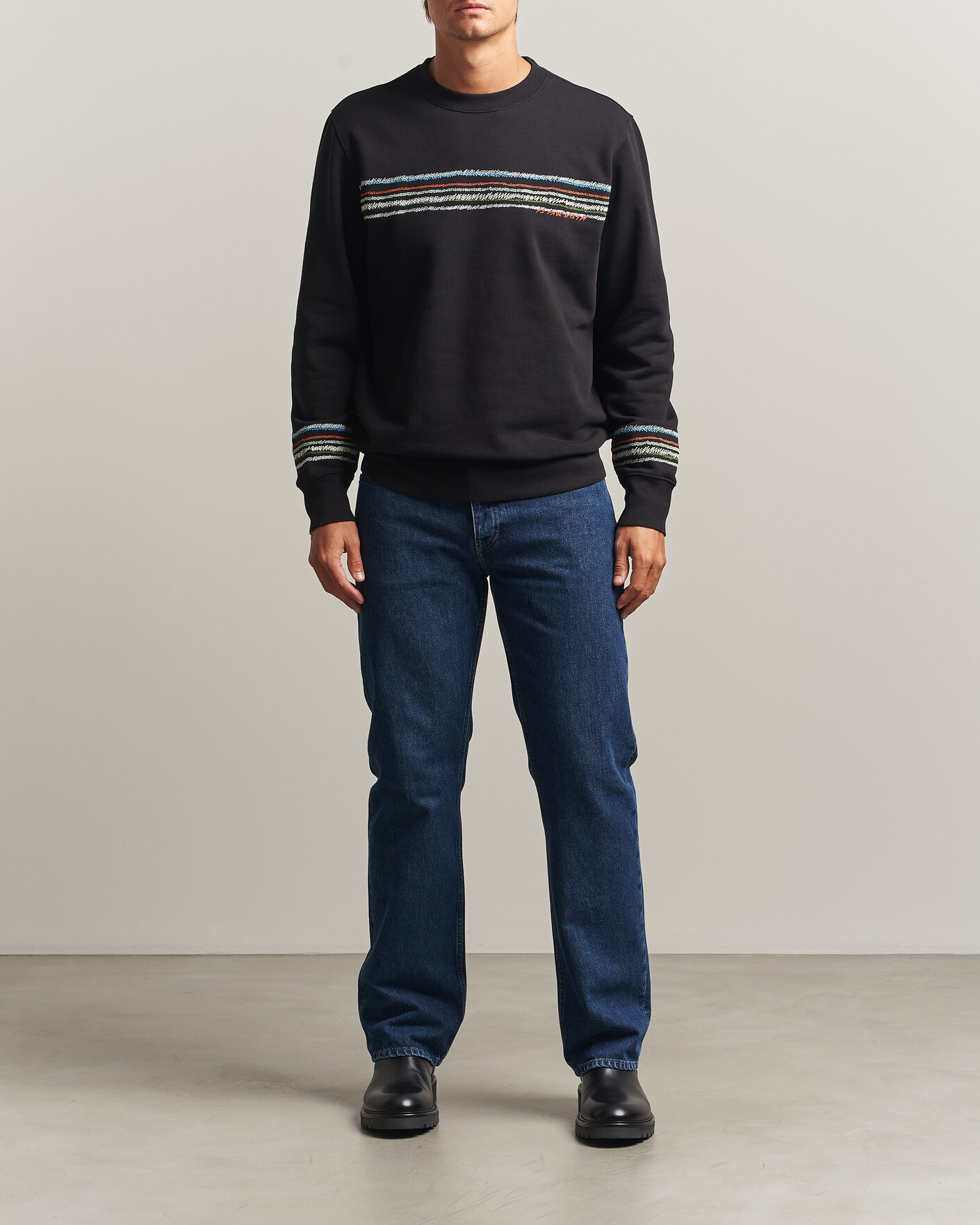 Herren | Pullover | PS Paul Smith | Stripes Crew Neck Sweatshirt Black