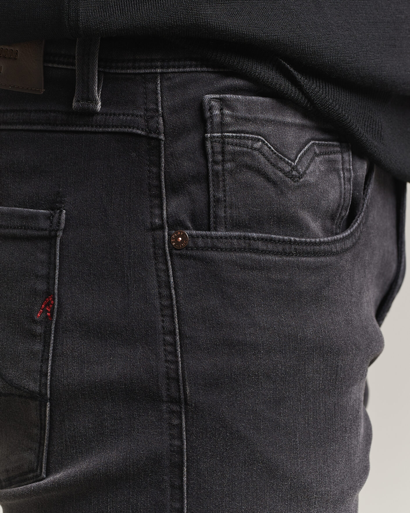 Herren | Jeans | Replay | Anbass Hyperflex Jeans Washed Black