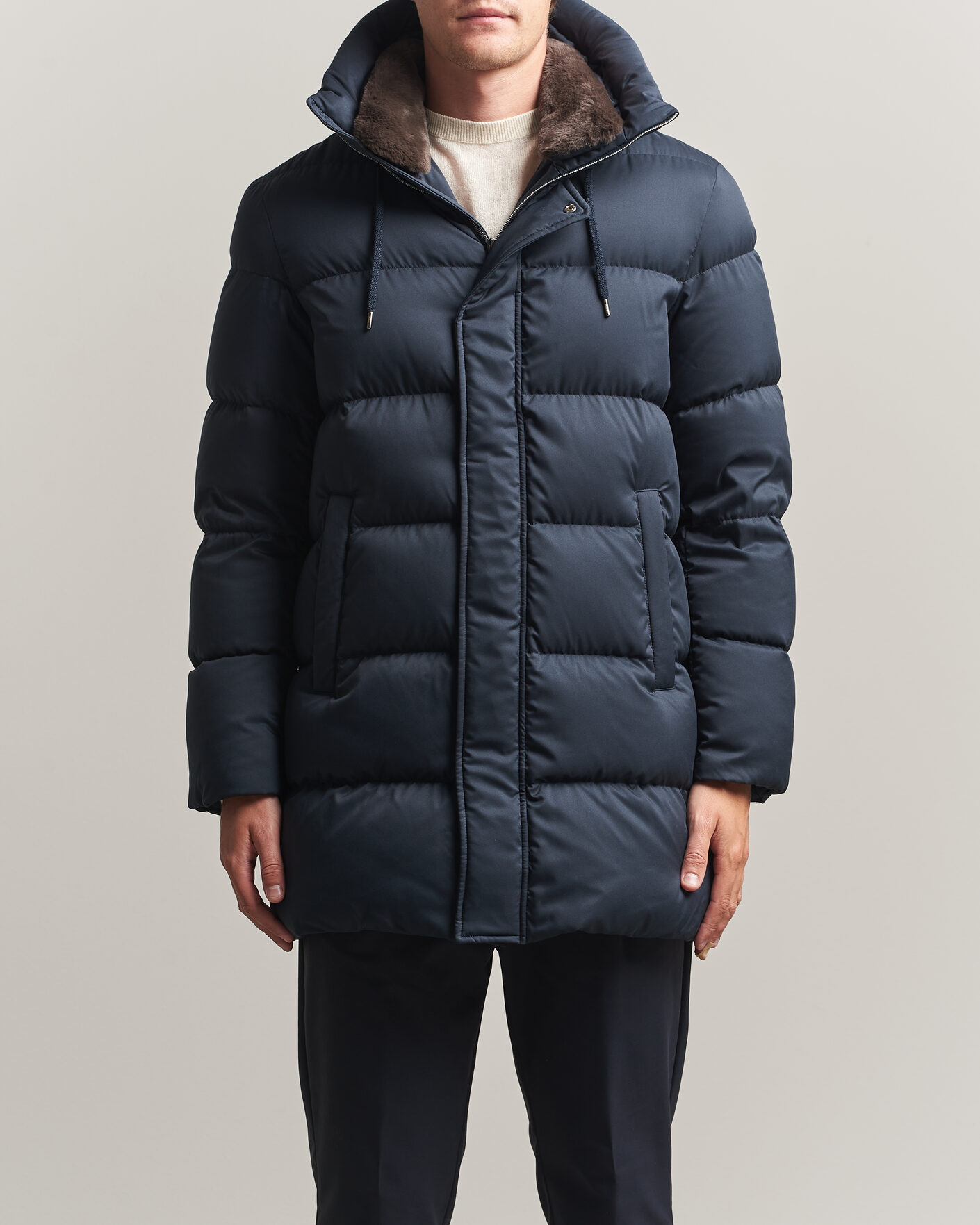 Herren | Jacken | Herno | Faux Fur Down Parka Navy