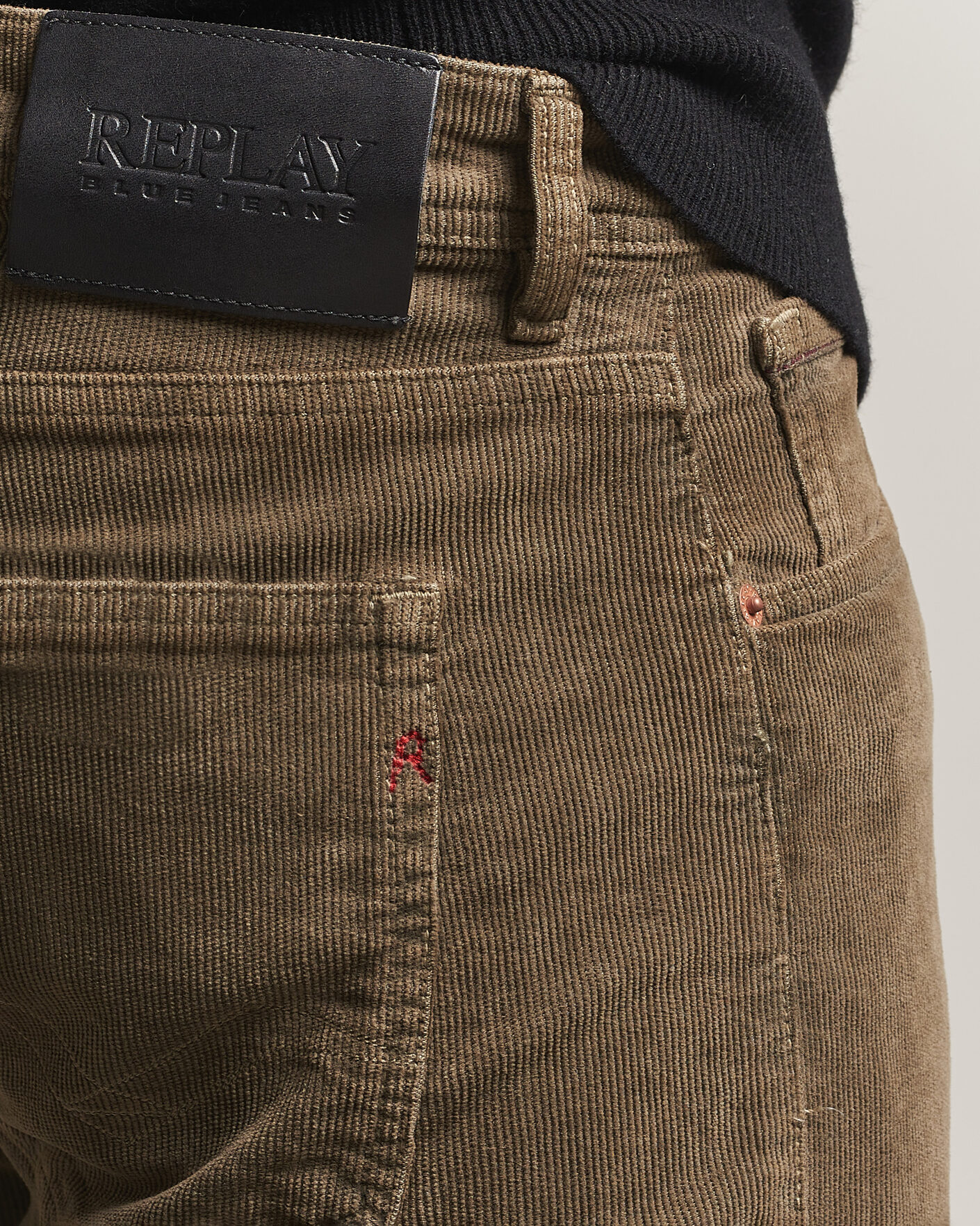 Herren | Hosen | Replay | Grover Corduroy 5-Pocket Pants Mud Green