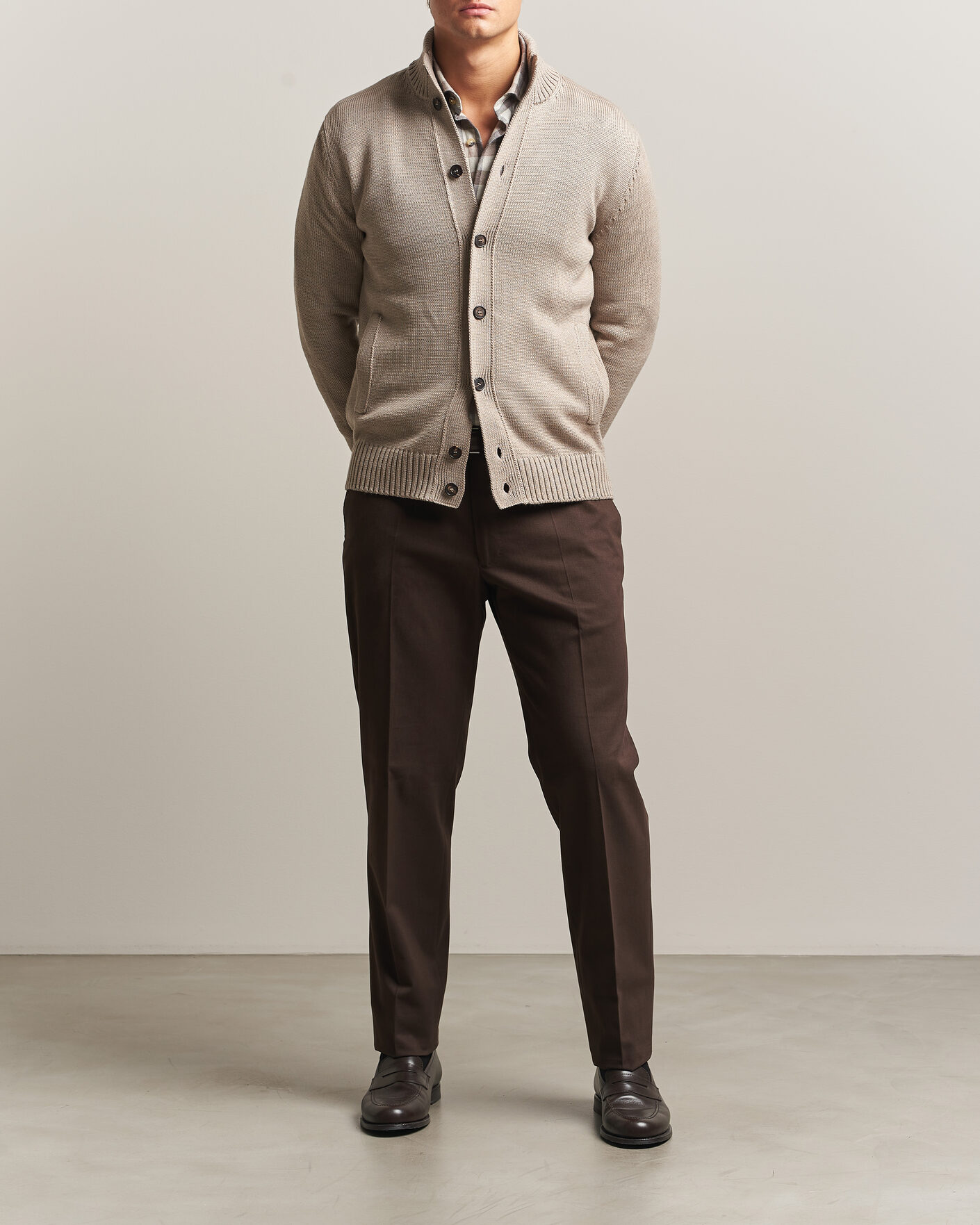 Herren | Hosen | Incotex | Regular Fit Cotton/Cashmere Trousers Military