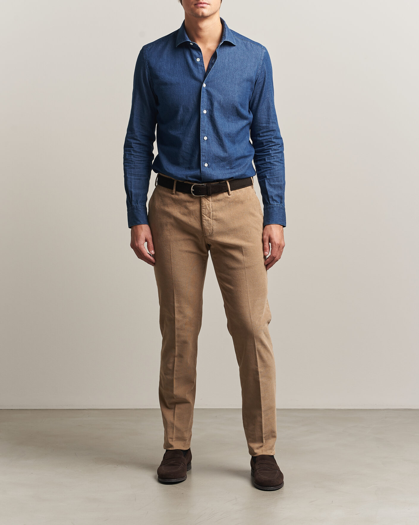 Herren | Hosen | Incotex | Slim Fit Baby Corduroy Trousers Beige