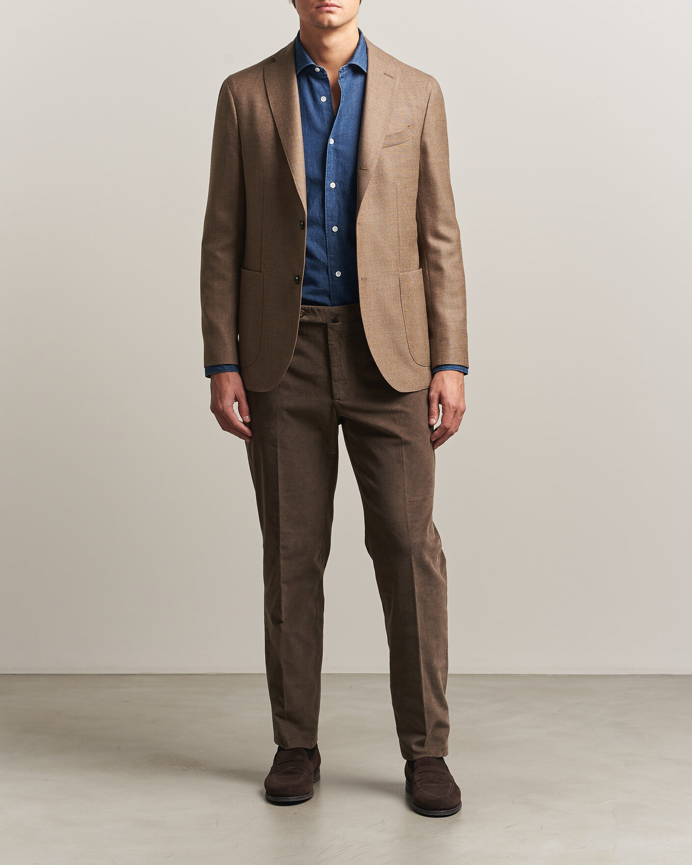 Herren | Hosen | Incotex | Regular Fit Baby Corduroy Trousers Taupe