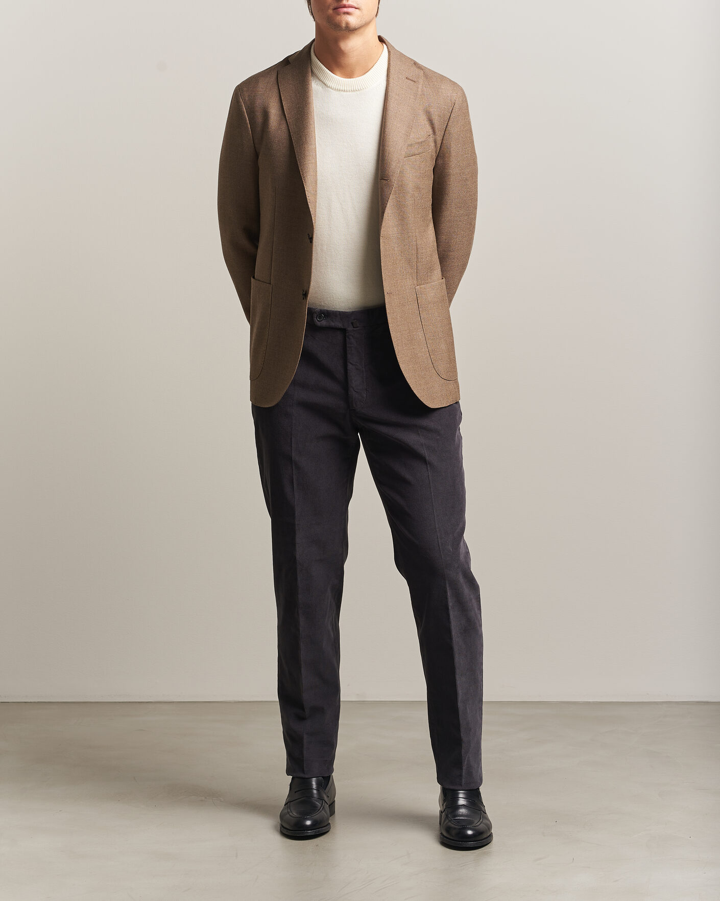 Herren | Hosen | Incotex | Regular Fit Baby Corduroy Trousers Dark Grey