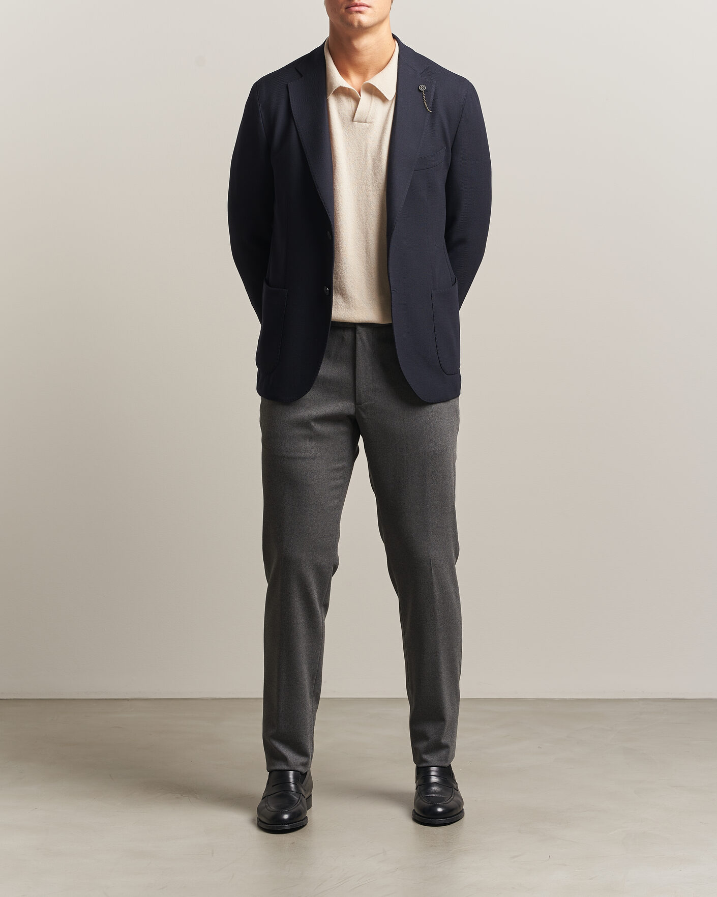 Herren | Hosen | Incotex | Slim Fit Washable Flannel Trousers Grey Melange