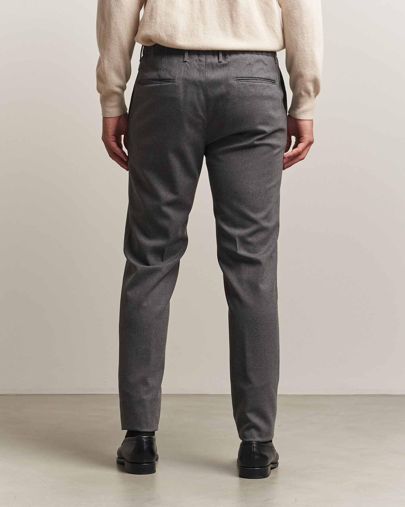 Herren | Hosen | Incotex | Slim Fit Washable Flannel Trousers Grey Melange