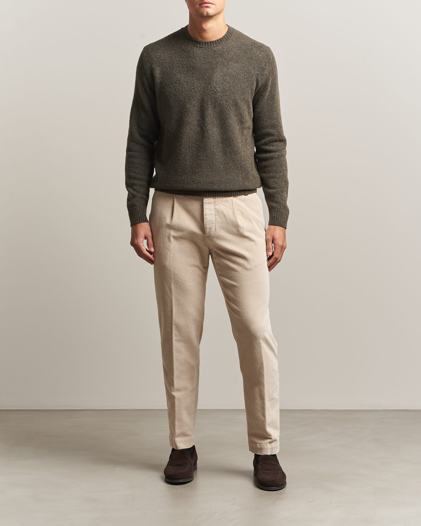 Herren | Hosen | Incotex | Regular Fit Washed Corduroy Slacks Off White