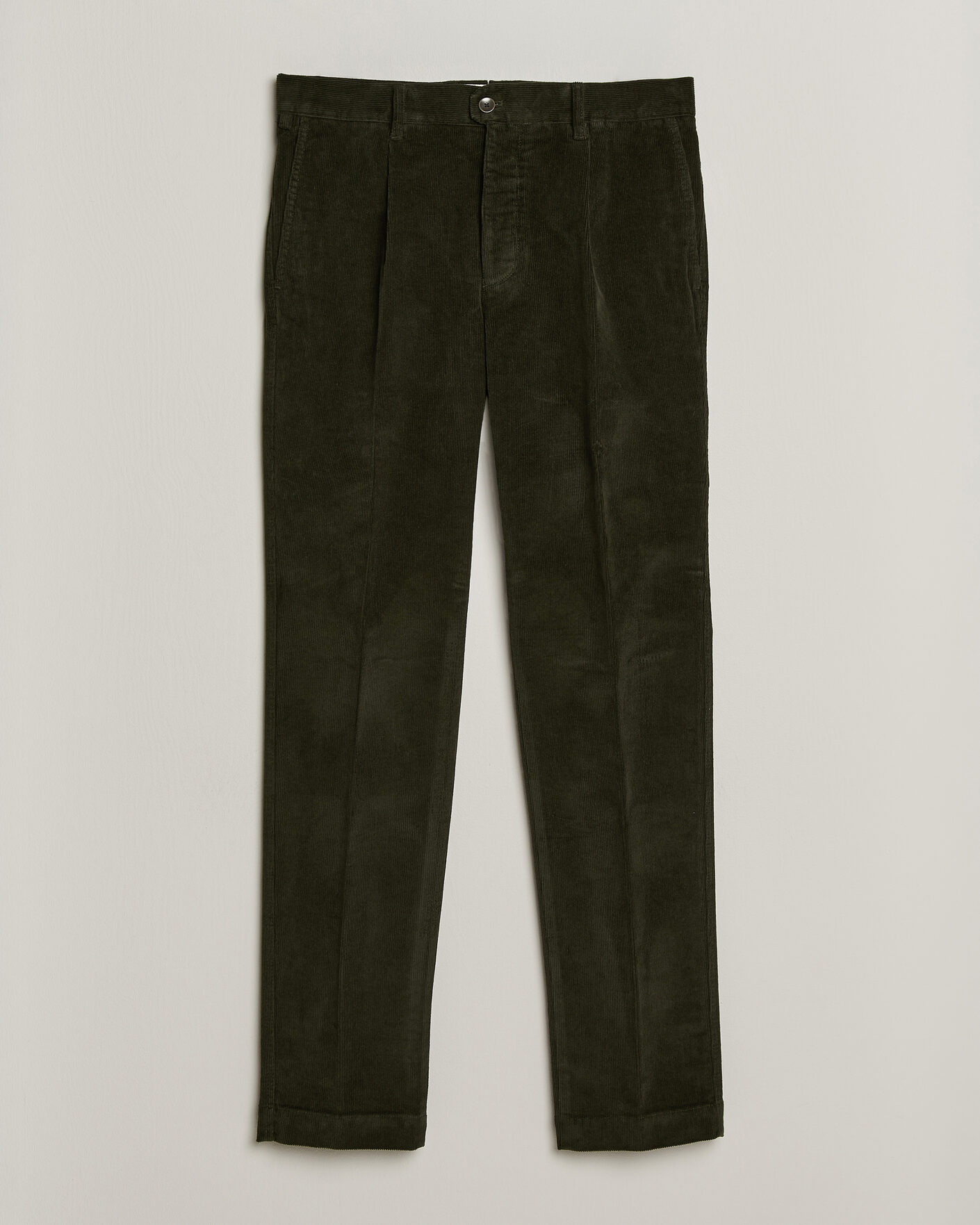 Herren | Hosen | Incotex | Regular Fit Washed Corduroy Slacks Forest Green