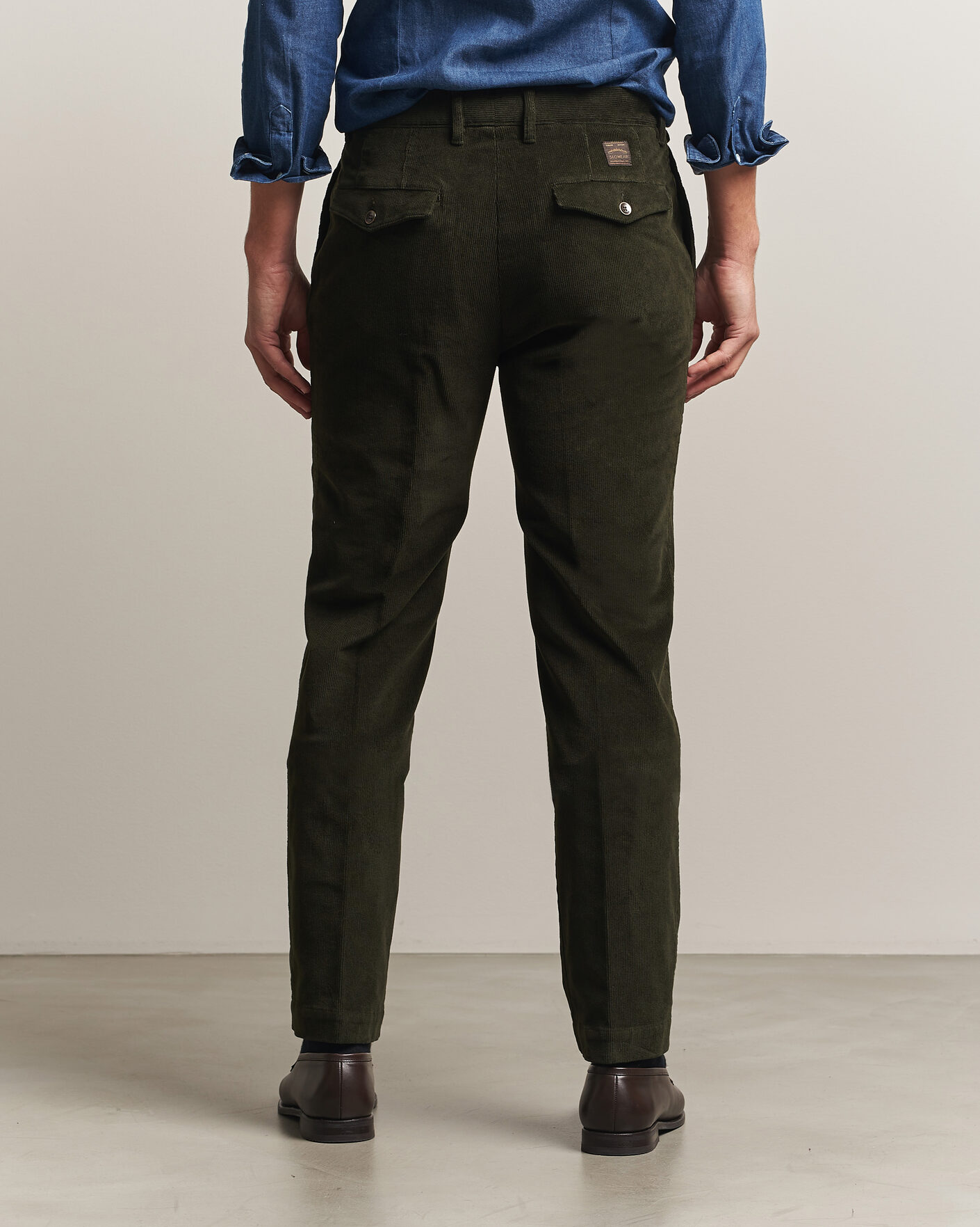 Herren | Hosen | Incotex | Regular Fit Washed Corduroy Slacks Forest Green
