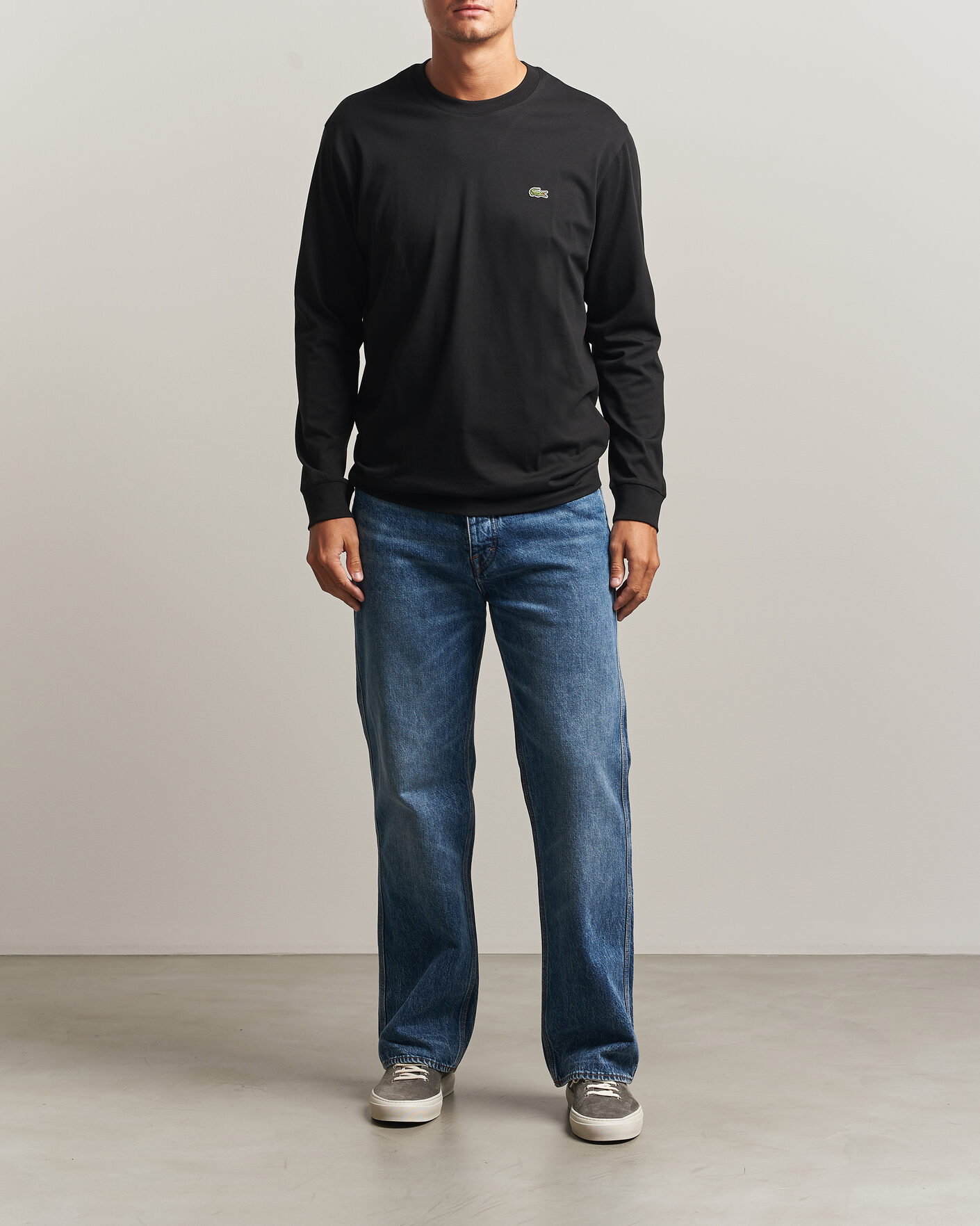 Herren | T-Shirts | Lacoste | Crew Neck Long Sleeve T-Shirt Black