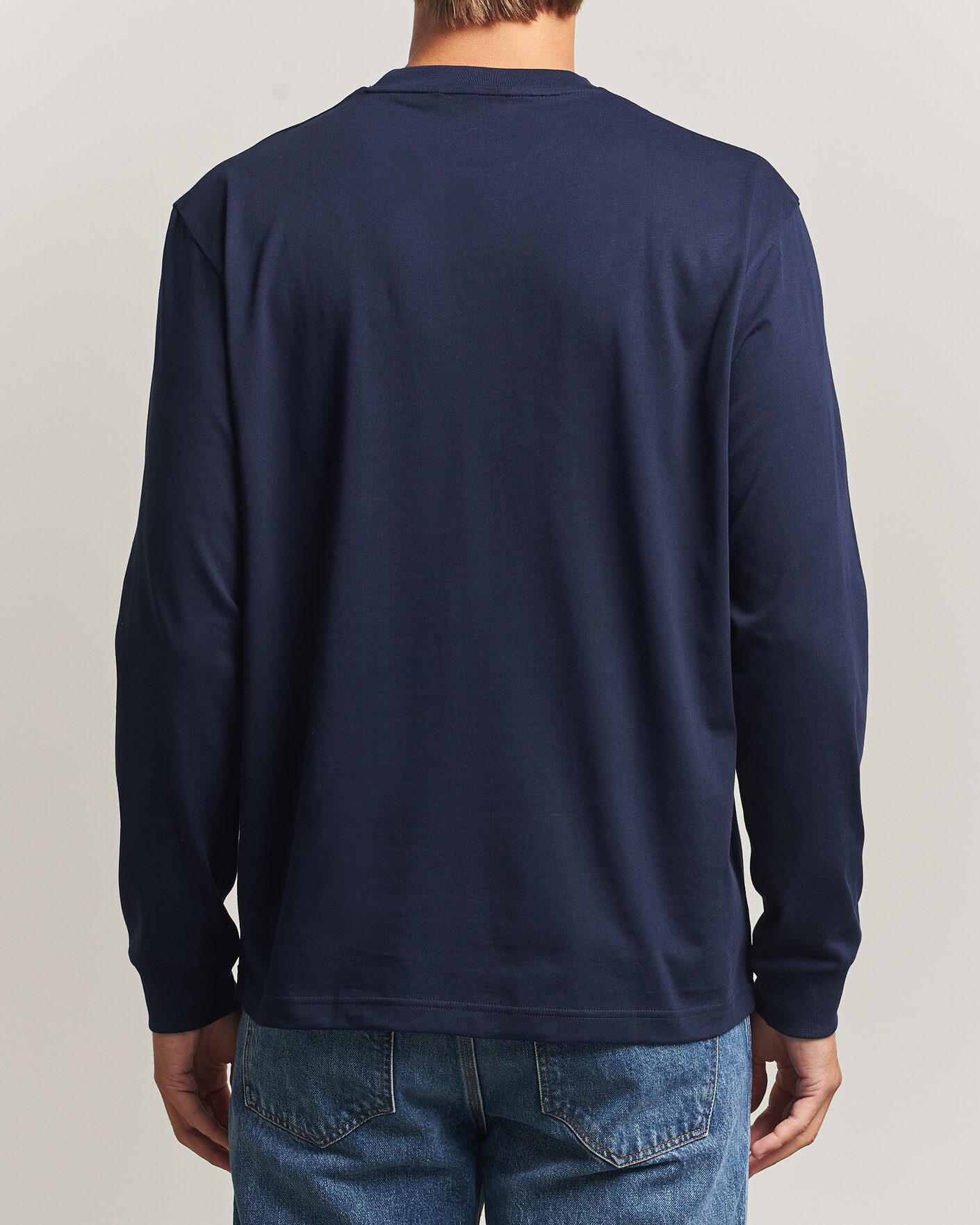 Herren | T-Shirts | Lacoste | Crew Neck Long Sleeve T-Shirt Navy Blue